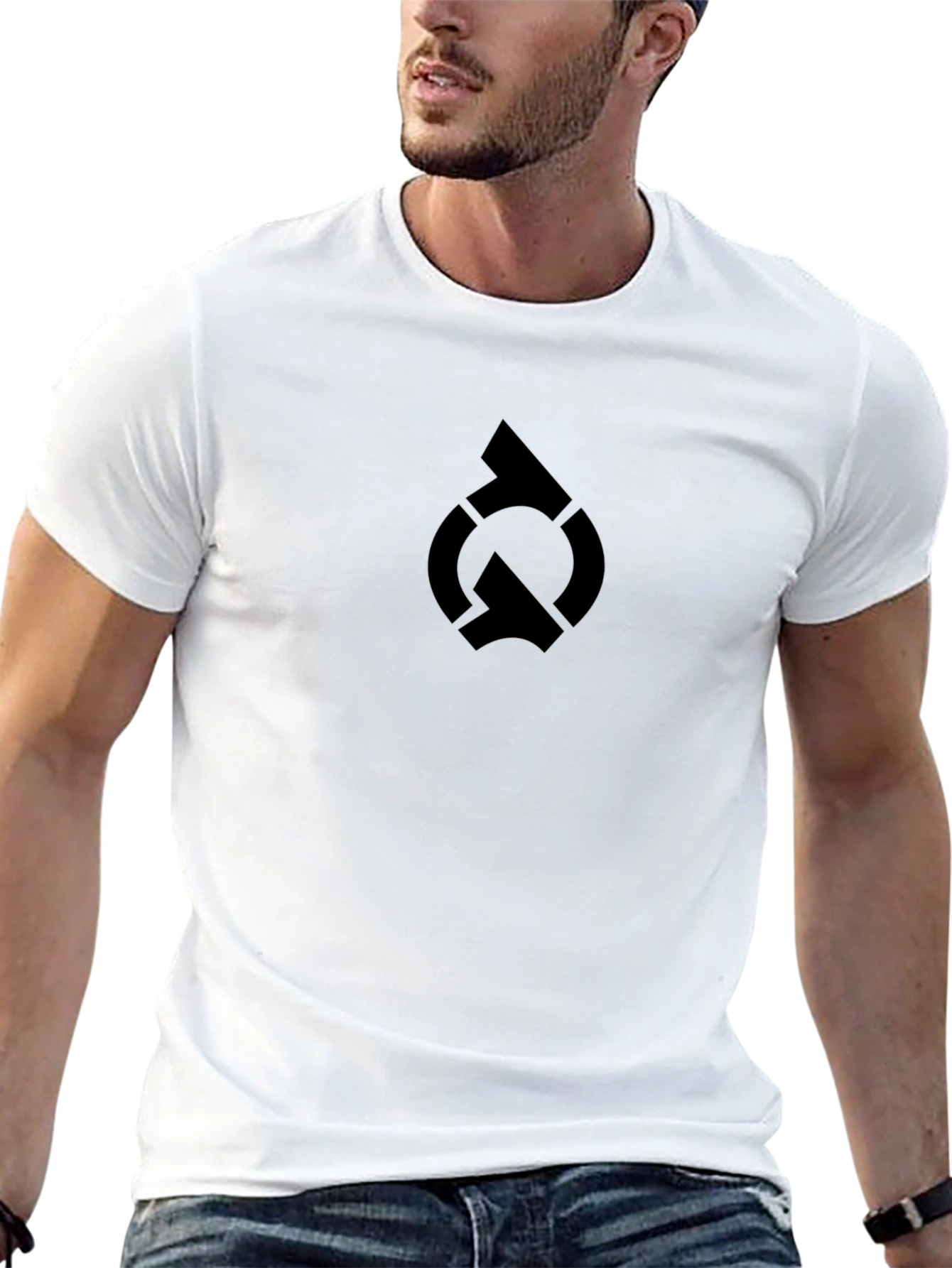 Black T-Shirt with Abstract Logo