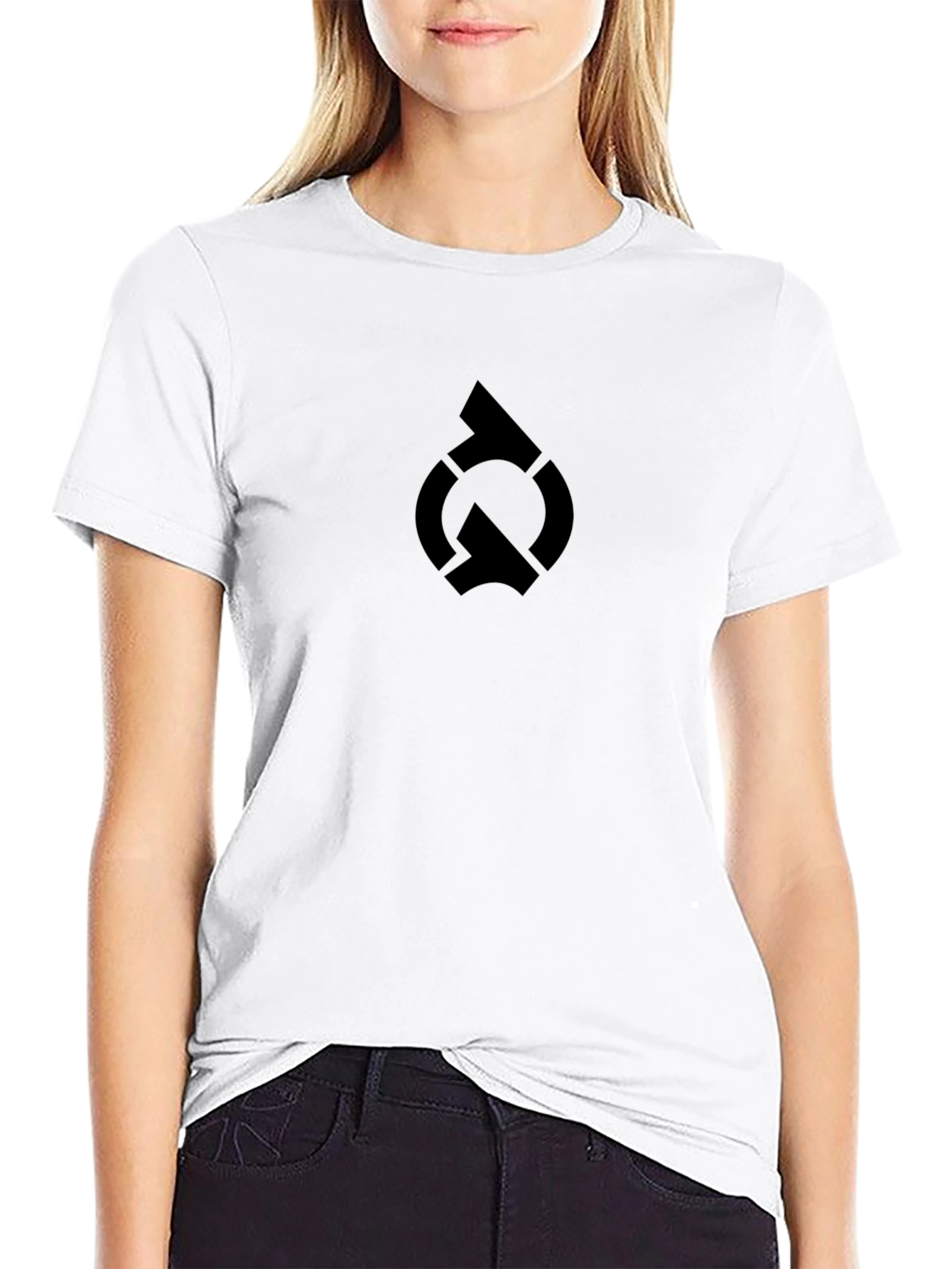 Black T-Shirt with Abstract Logo