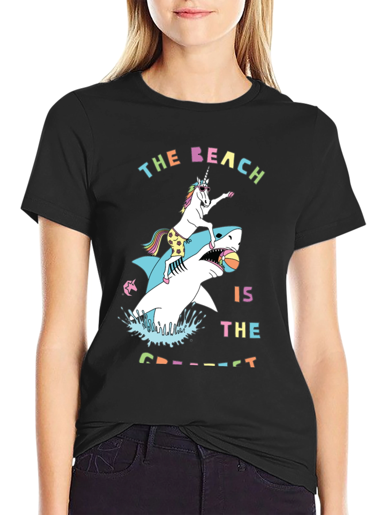 Unicorn Shark Beach T-Shirt - Greatest