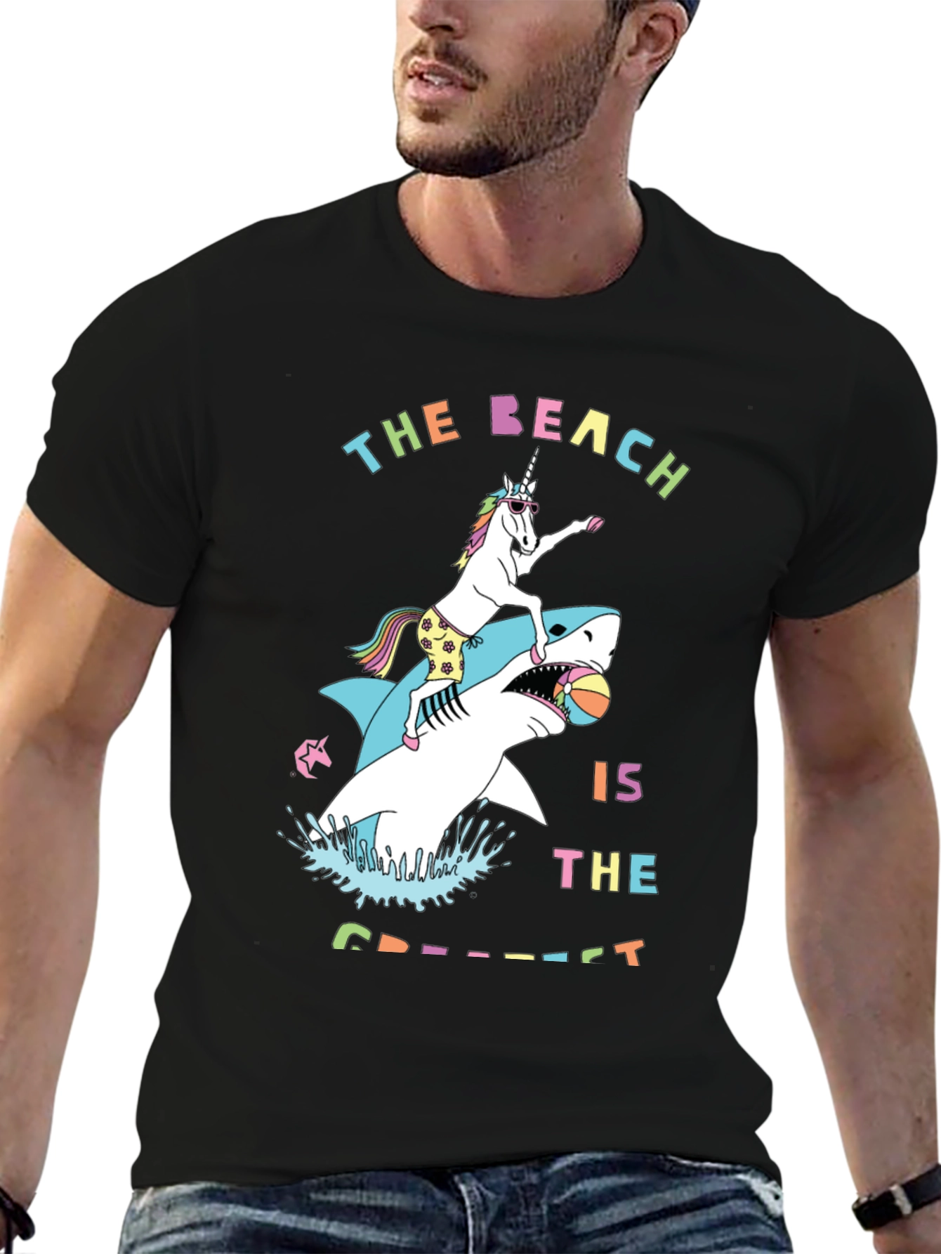 Unicorn Shark Beach T-Shirt - Greatest