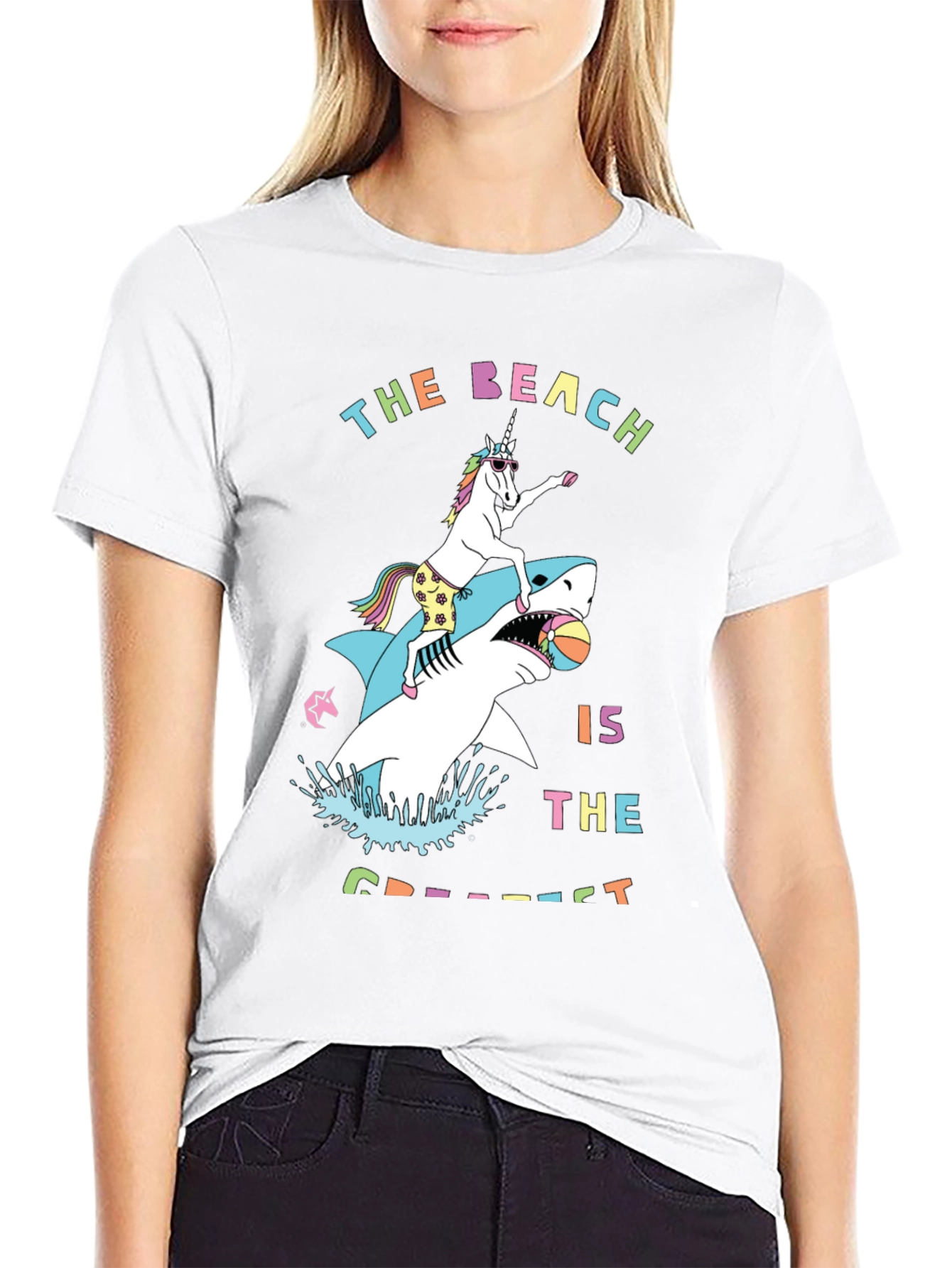 Unicorn Shark Beach T-Shirt - Greatest