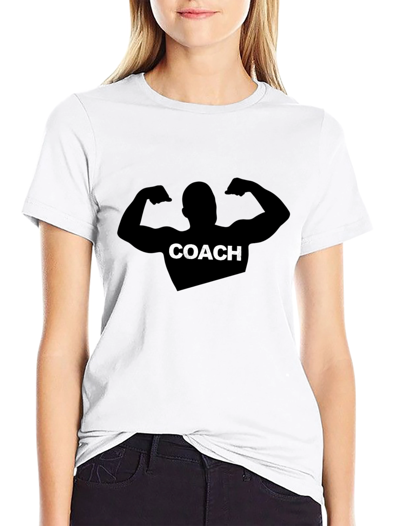 Coach Graphic Tee - Black Cotton Training Shirt