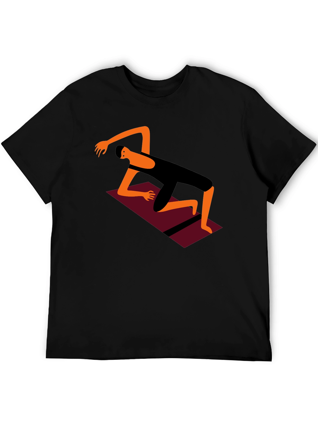 Yoga Pose Graphic Tee - Black Cotton Comfort