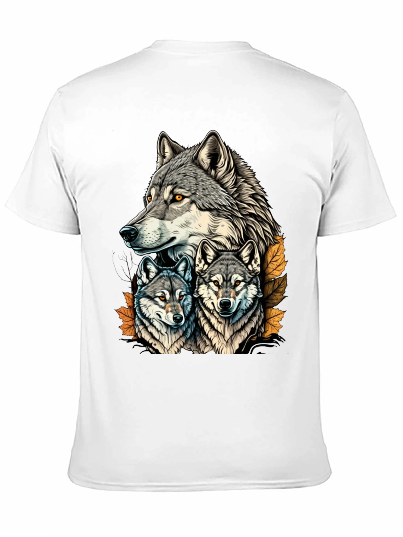 Wolf Pack Graphic Tee - Black Cotton T-Shirt