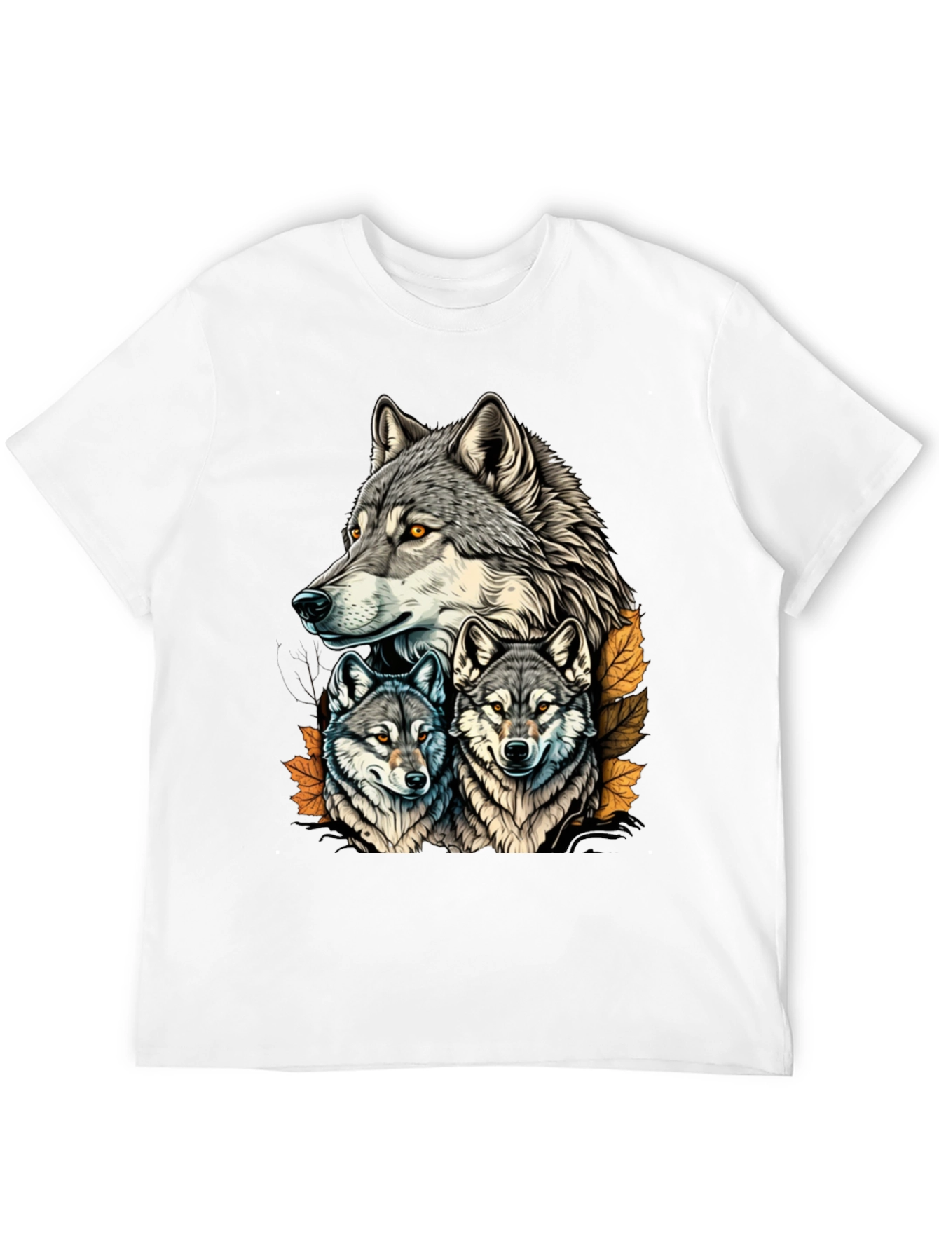 Wolf Pack Graphic Tee - Black Cotton T-Shirt