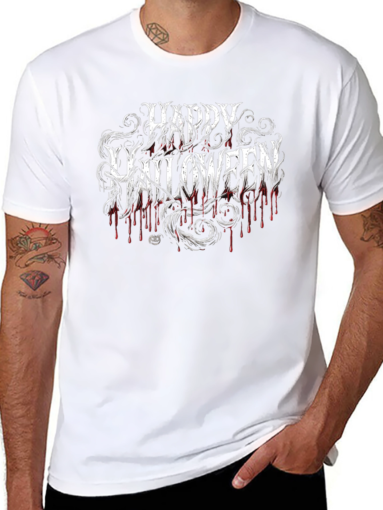 Happy Halloween Graphic Tee - Mens Black T-Shirt