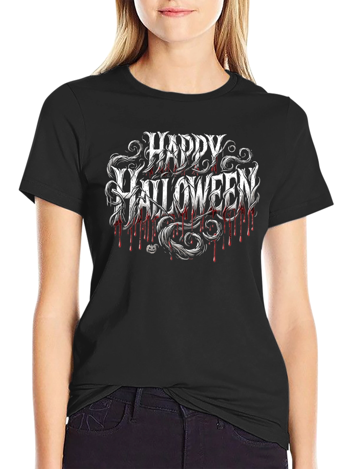 Happy Halloween Graphic Tee - Mens Black T-Shirt