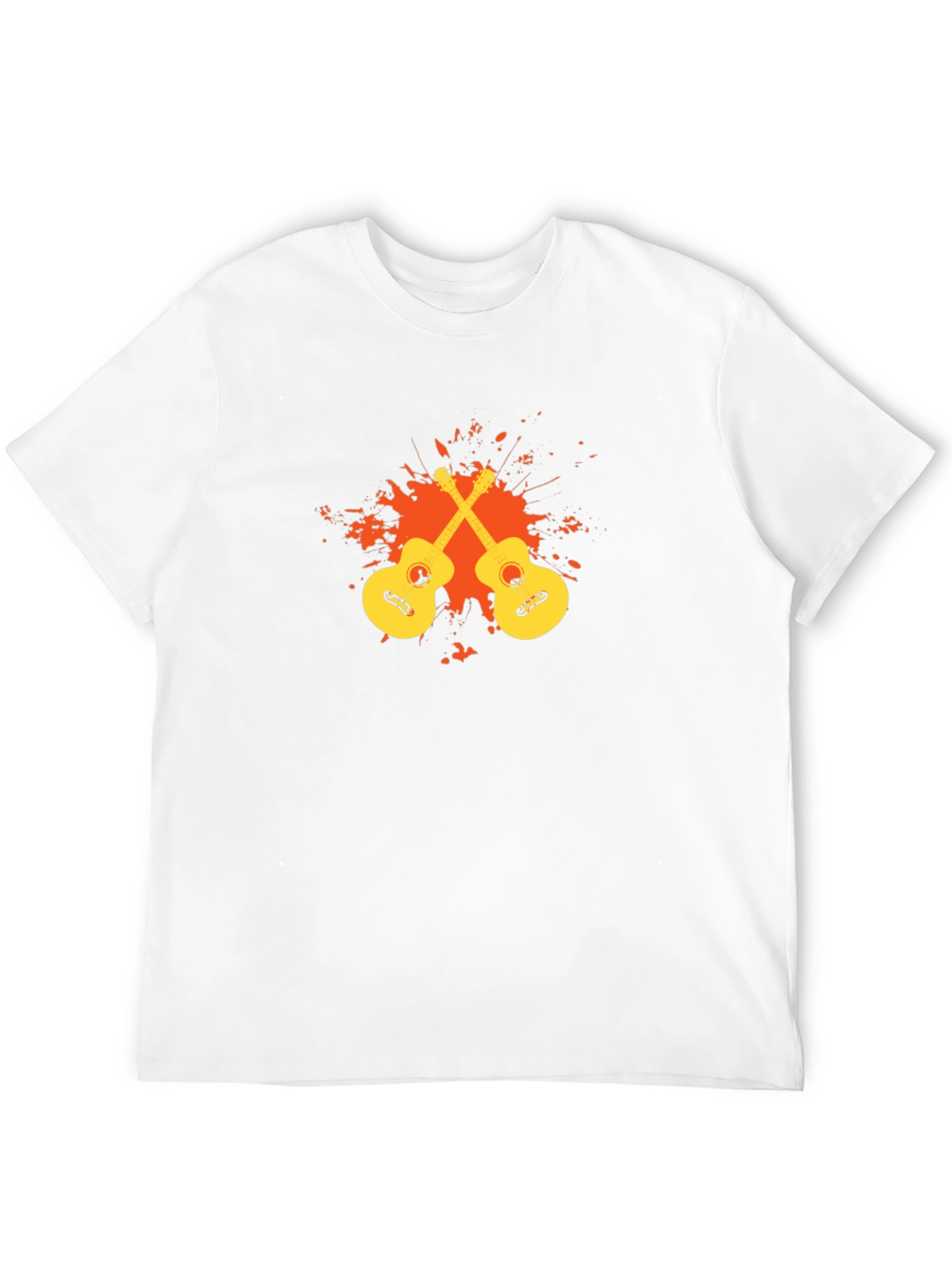 Black T-Shirt with Guitar Graphic