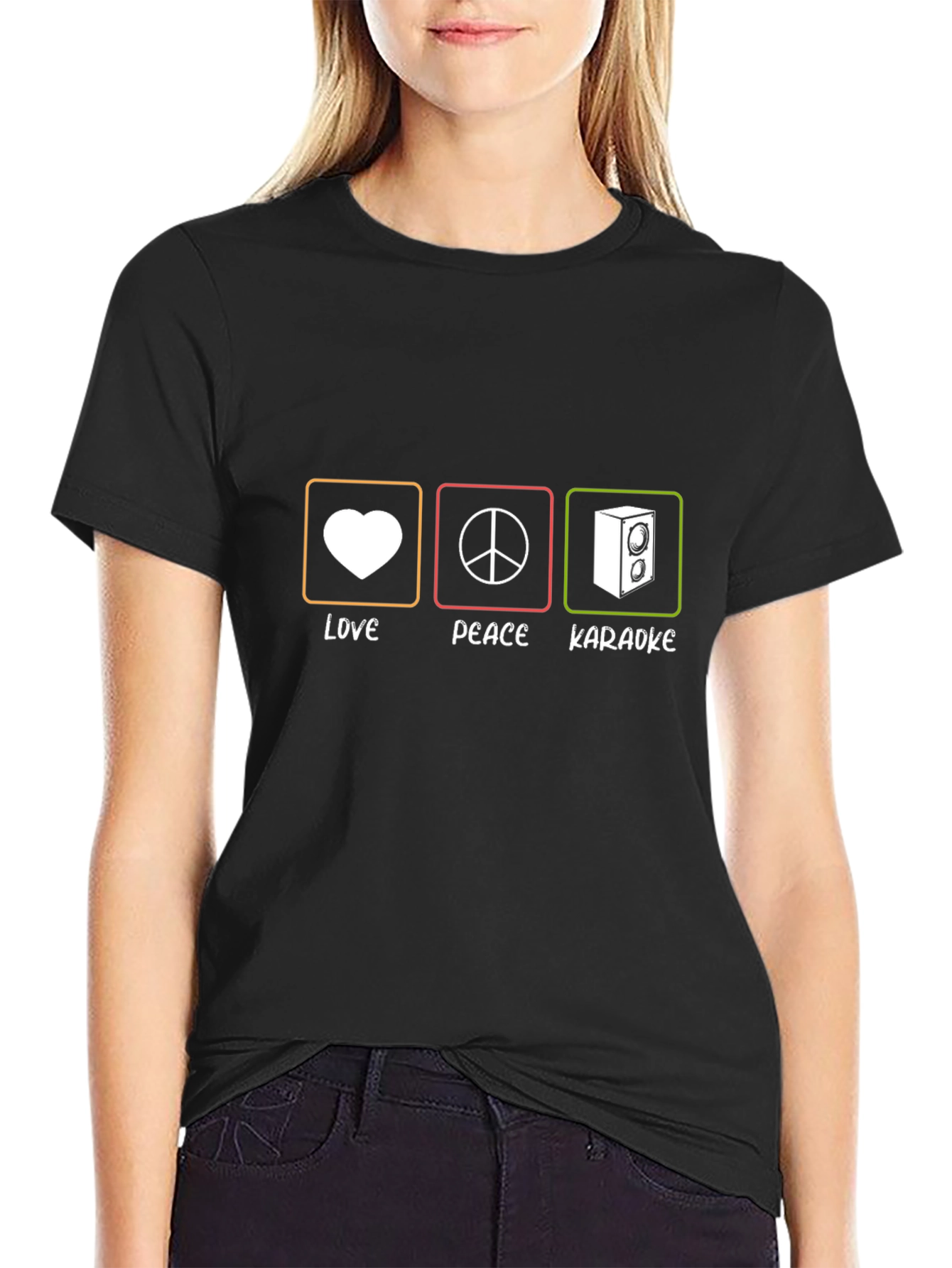 Love Peace Karaoke T-Shirt - Music Lover Tee