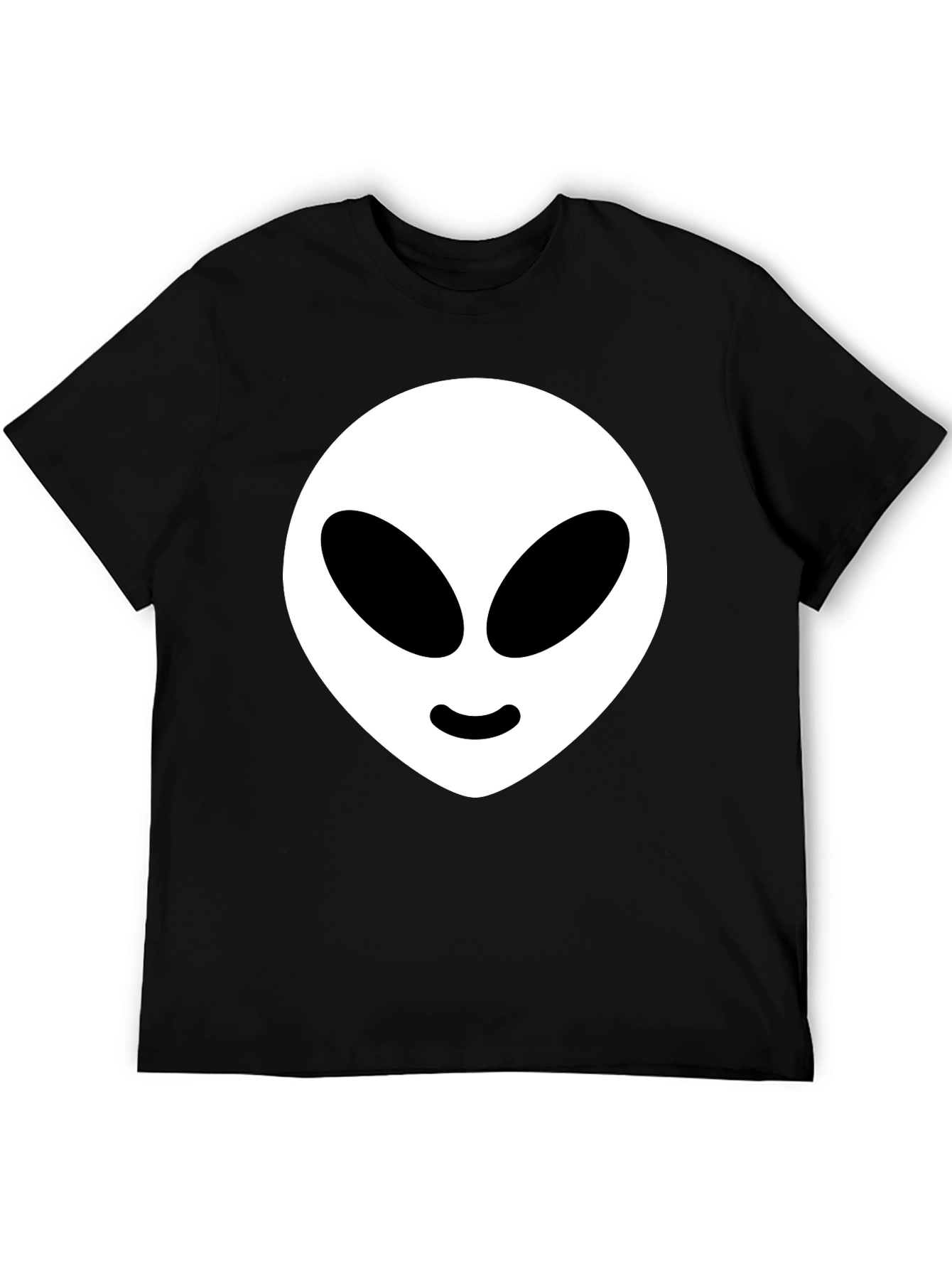 Alien Head Graphic Tee - Black Cotton Blend