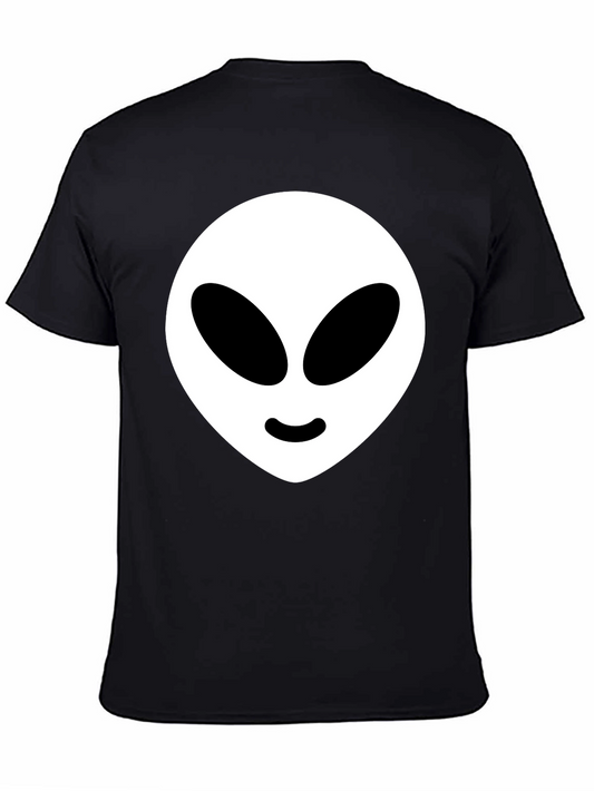 Alien Head Graphic Tee - Black Cotton Blend