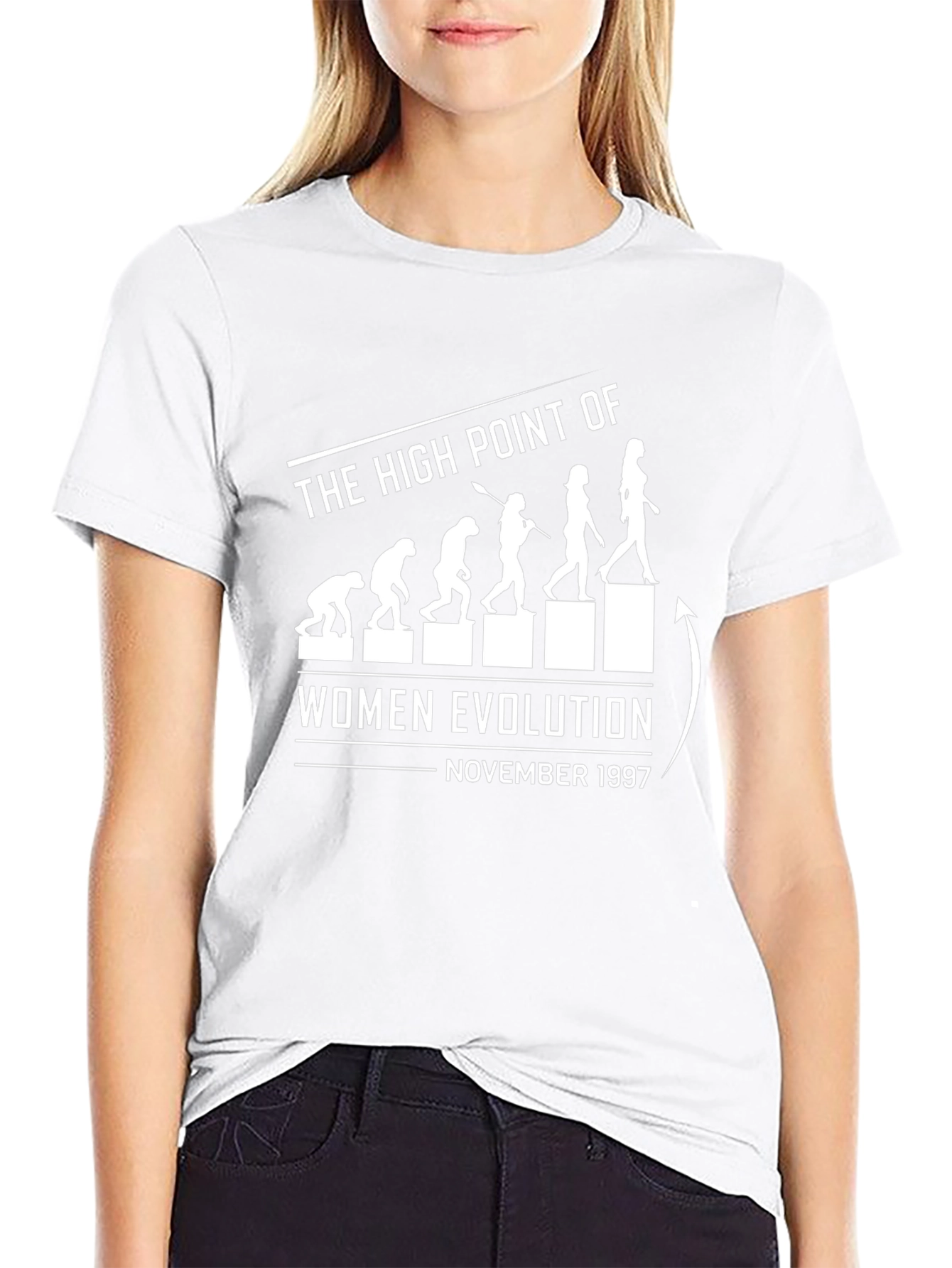 Womens Evolution Black T-Shirt - November 1997