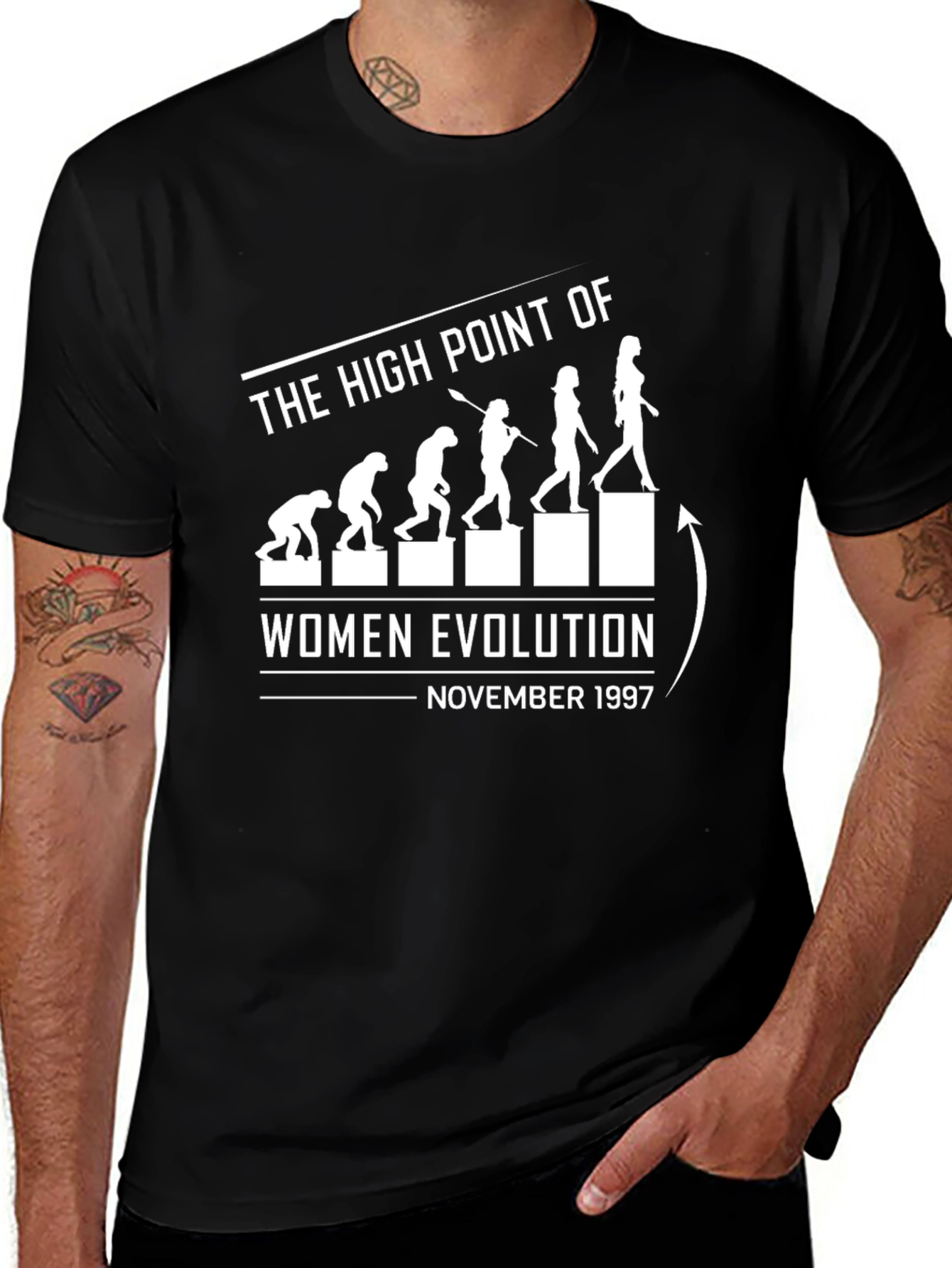 Womens Evolution Black T-Shirt - November 1997