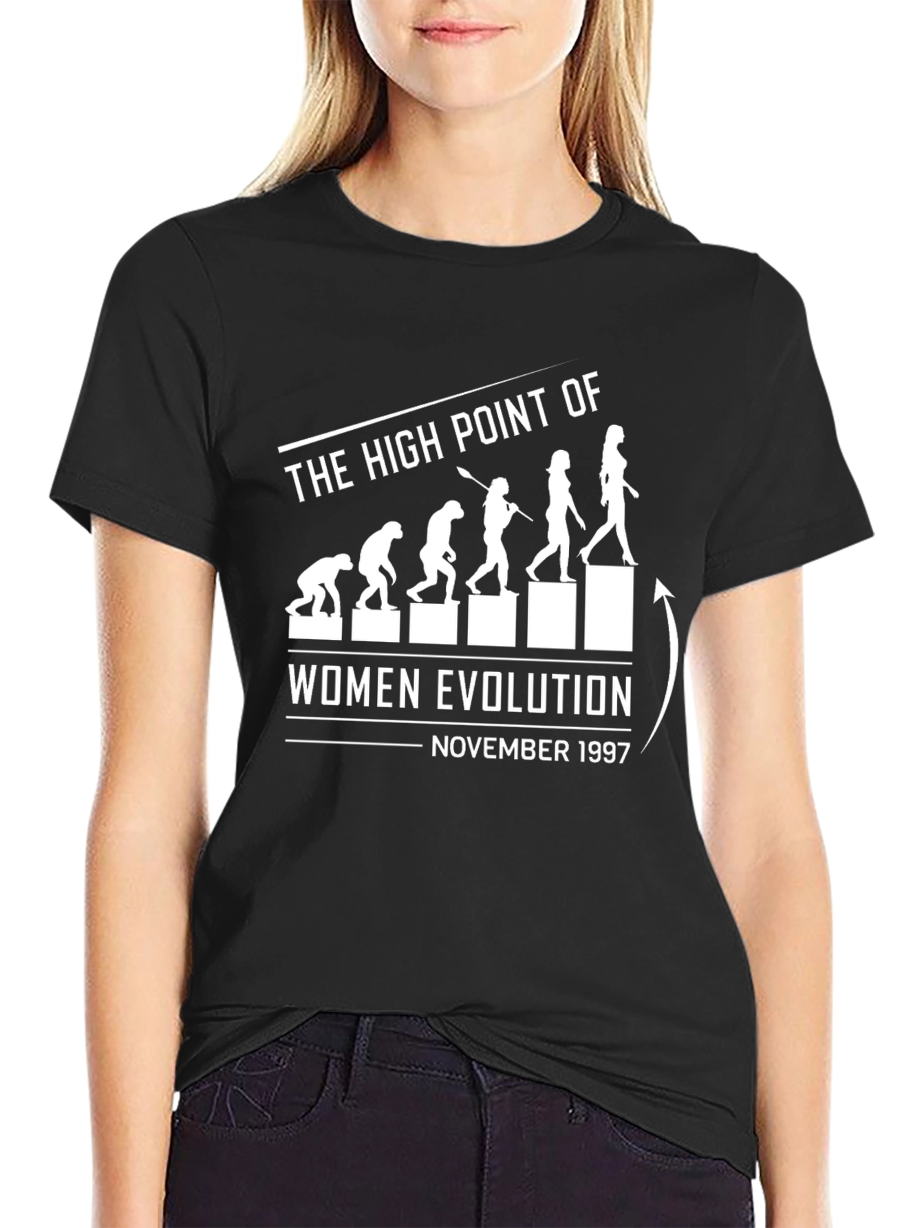 Womens Evolution Black T-Shirt - November 1997