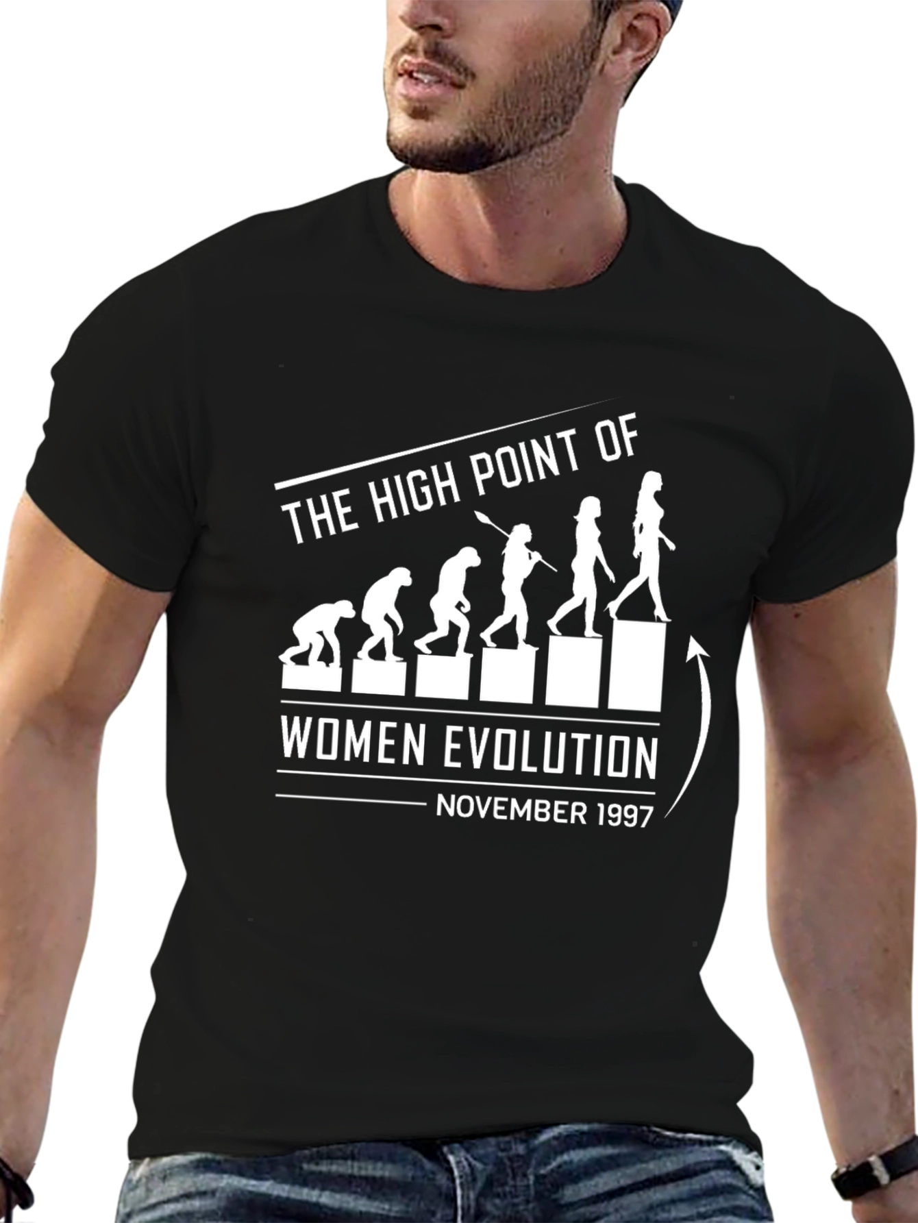 Womens Evolution Black T-Shirt - November 1997