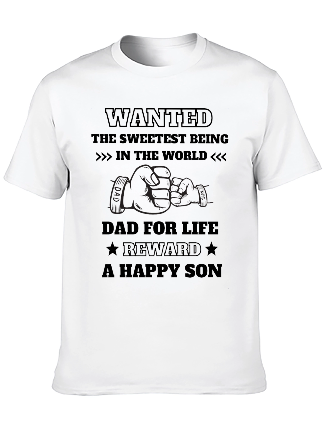Wanted Dad for Life Black T-Shirt
