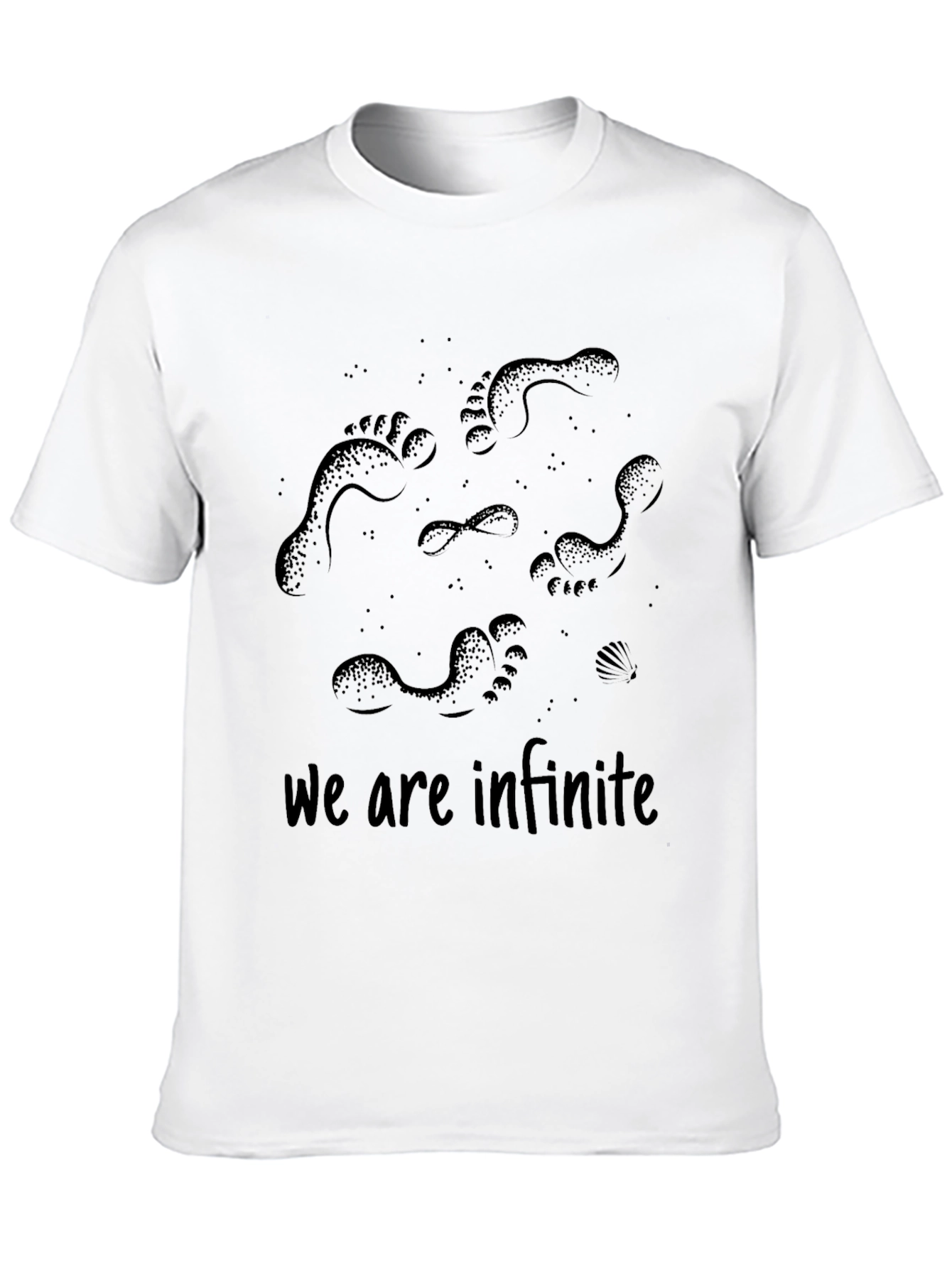 Infinite Footprints Black Graphic T-Shirt
