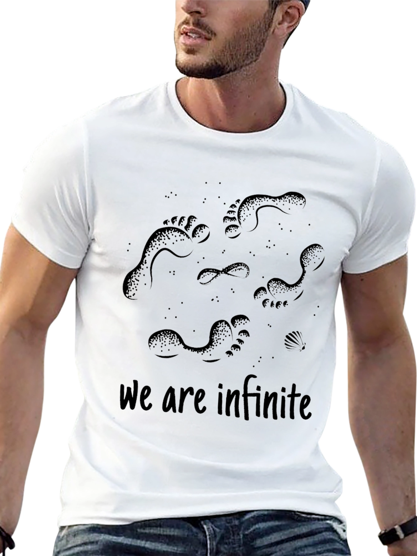 Infinite Footprints Black Graphic T-Shirt