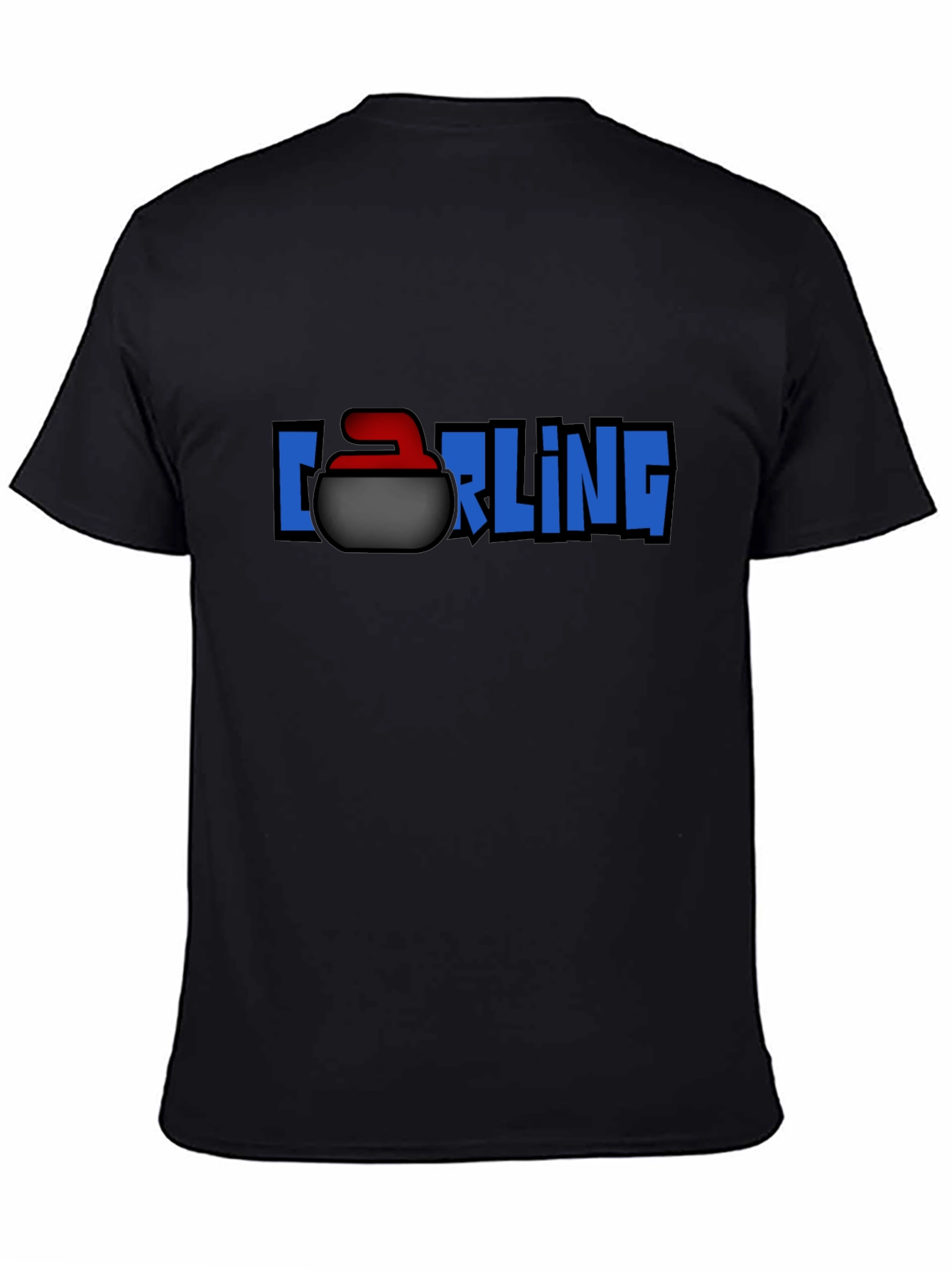 Curling Stone T-Shirt - Black Graphic Tee
