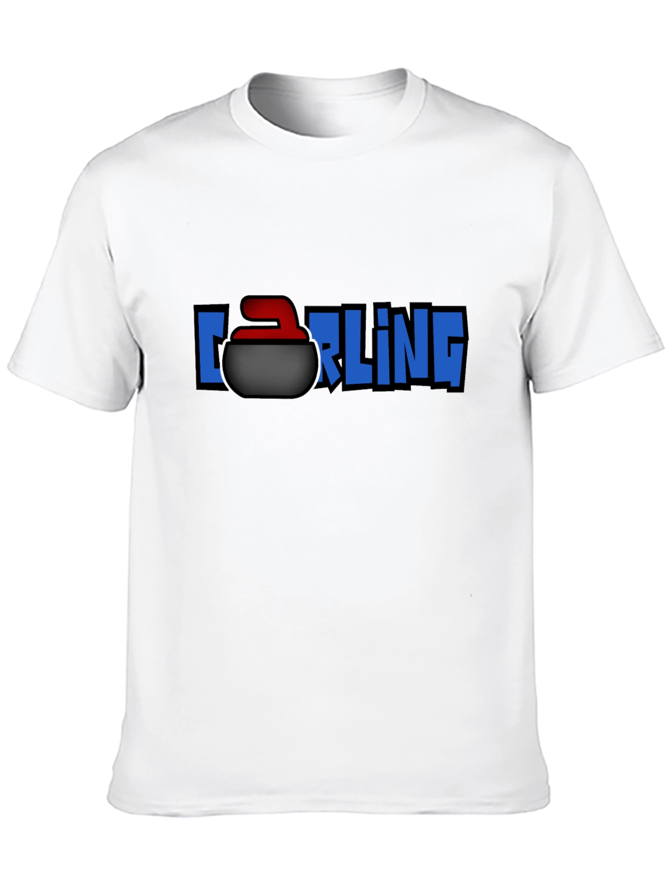 Curling Stone T-Shirt - Black Graphic Tee