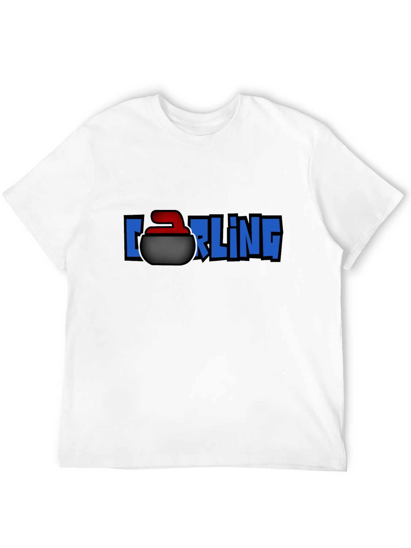 Curling Stone T-Shirt - Black Graphic Tee