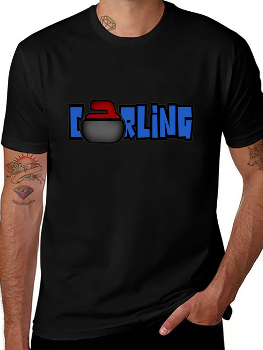 Curling Stone T-Shirt - Black Graphic Tee