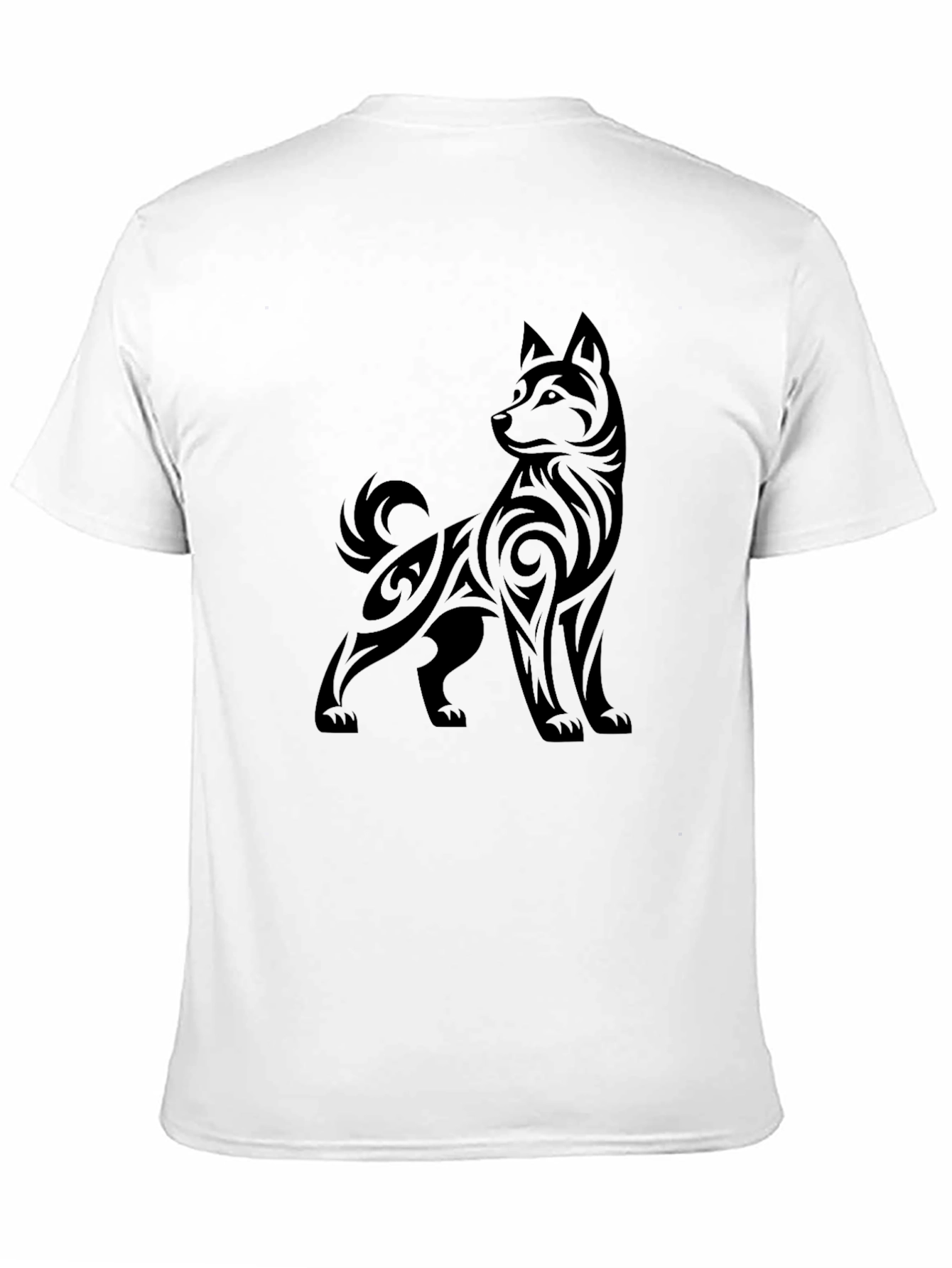 Tribal Dog Graphic Black Tee