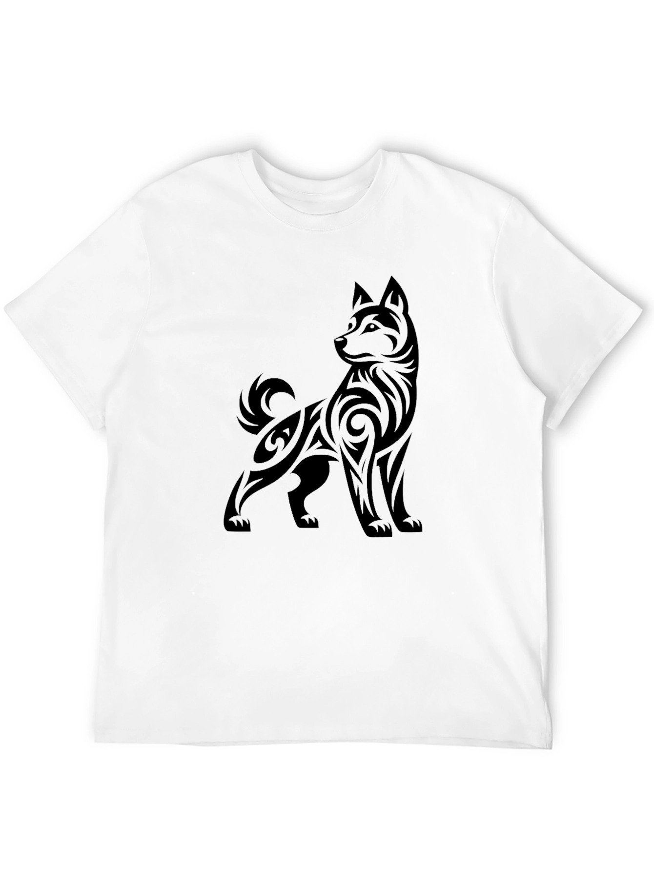 Tribal Dog Graphic Black Tee