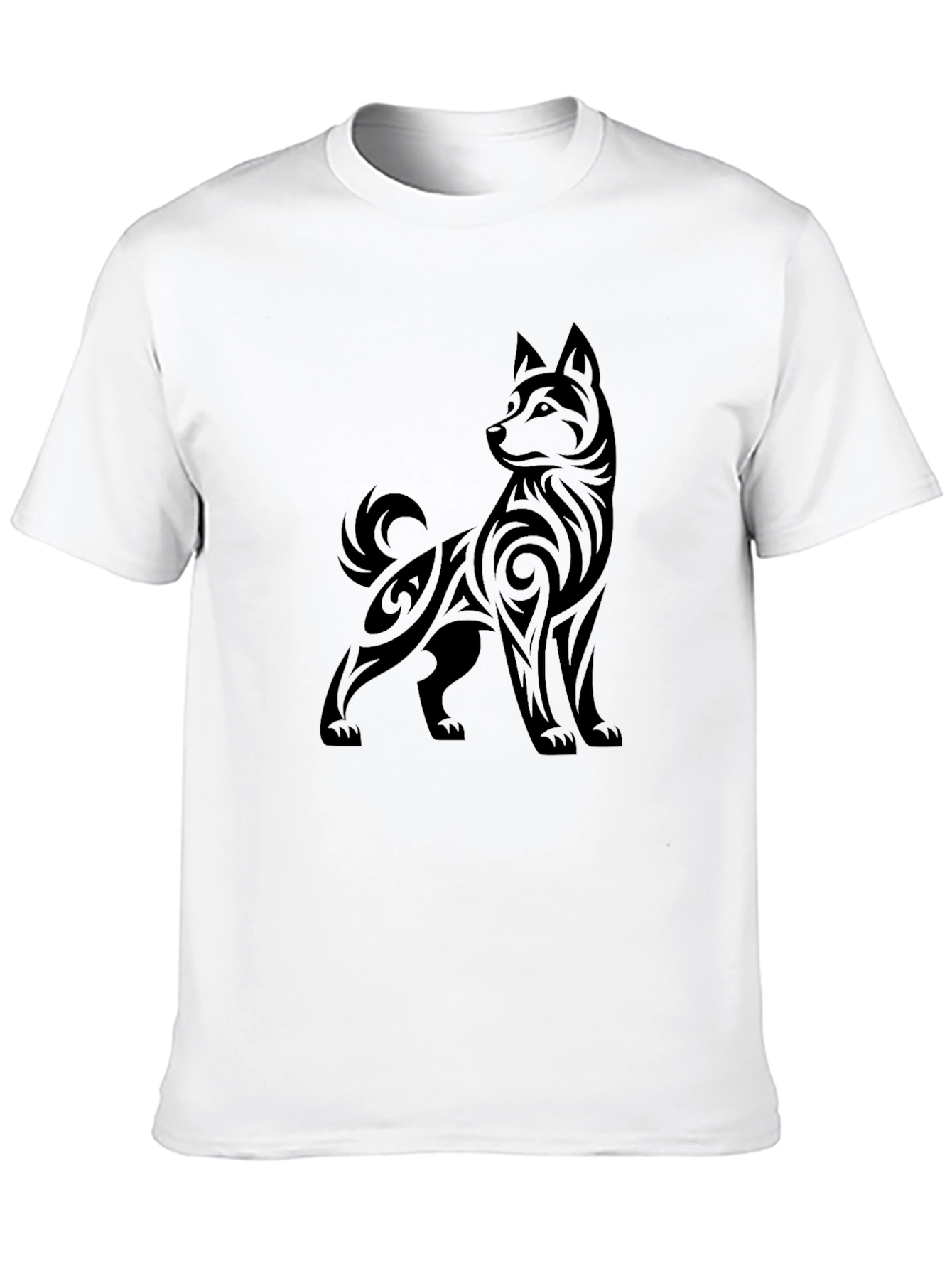 Tribal Dog Graphic Black Tee