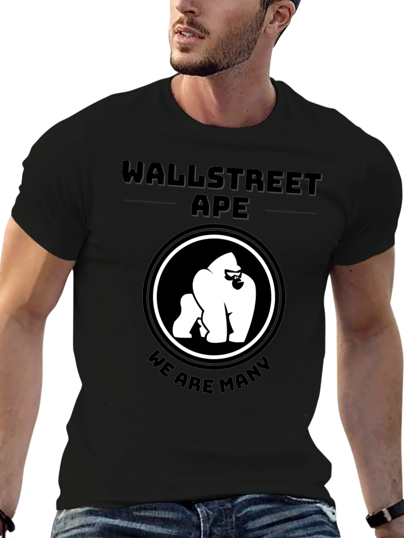WallStreetApe Black T-Shirt - We Are Many