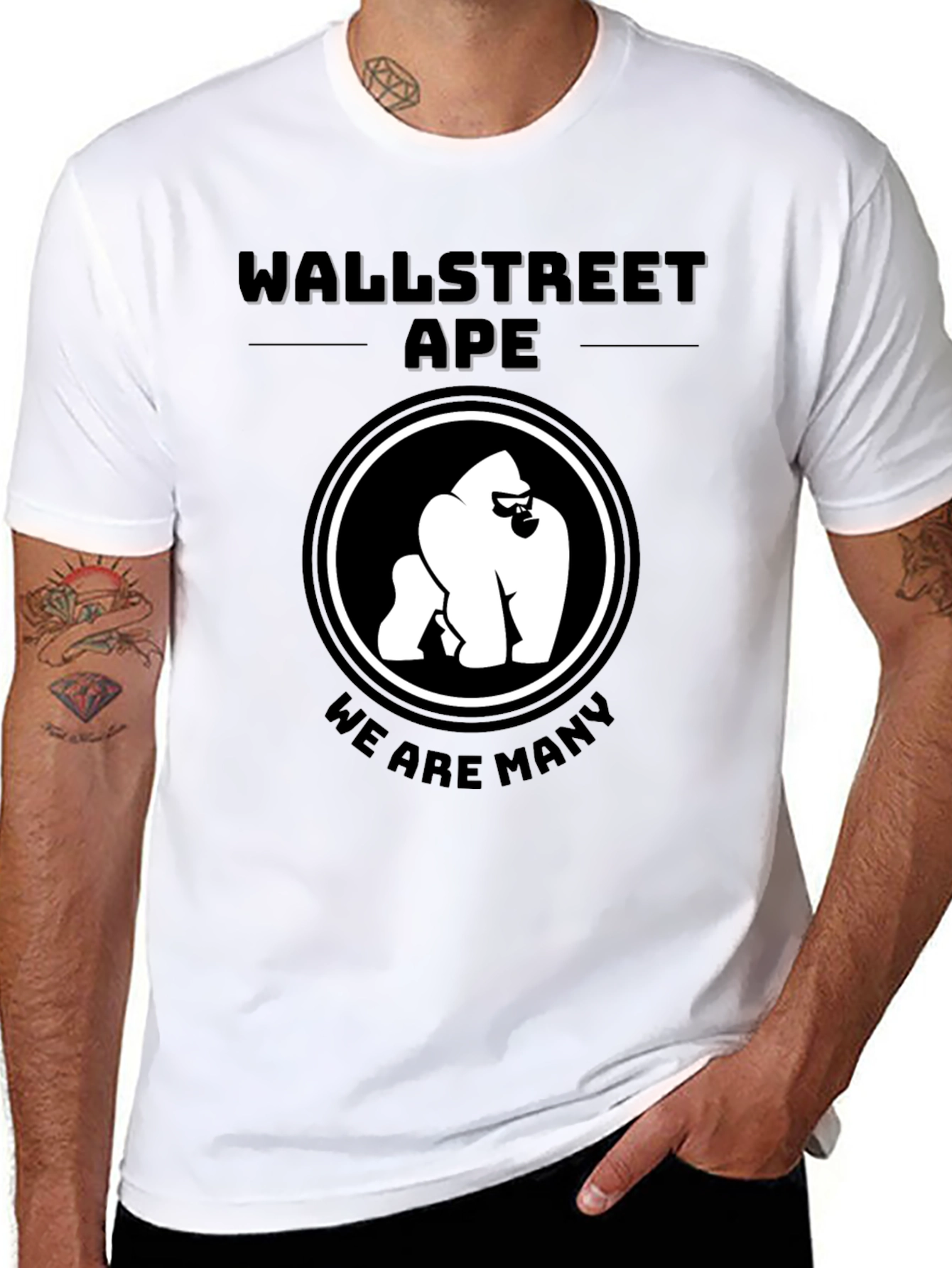WallStreetApe Black T-Shirt - We Are Many
