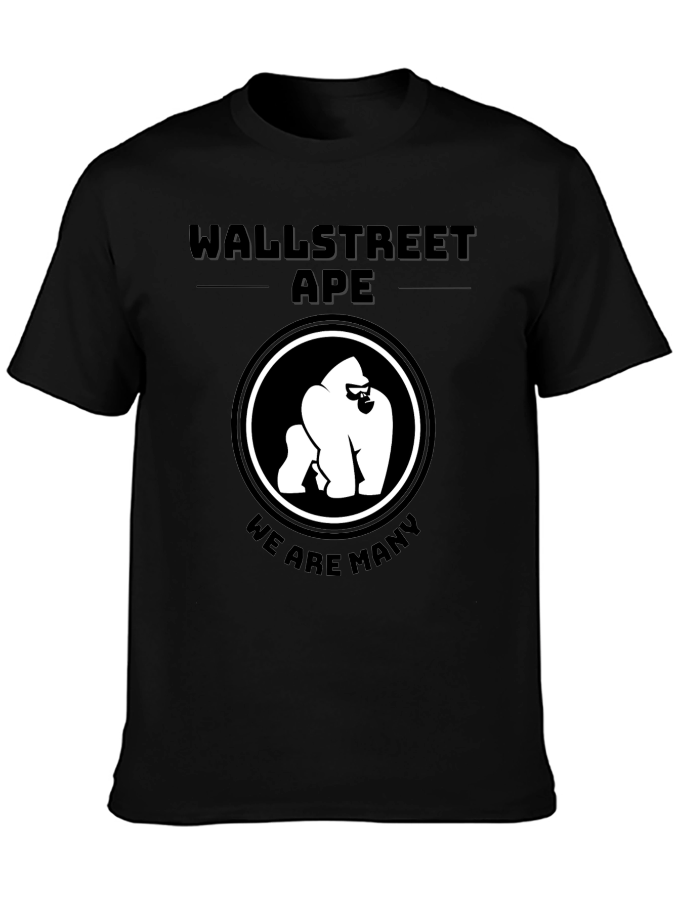 WallStreetApe Black T-Shirt - We Are Many