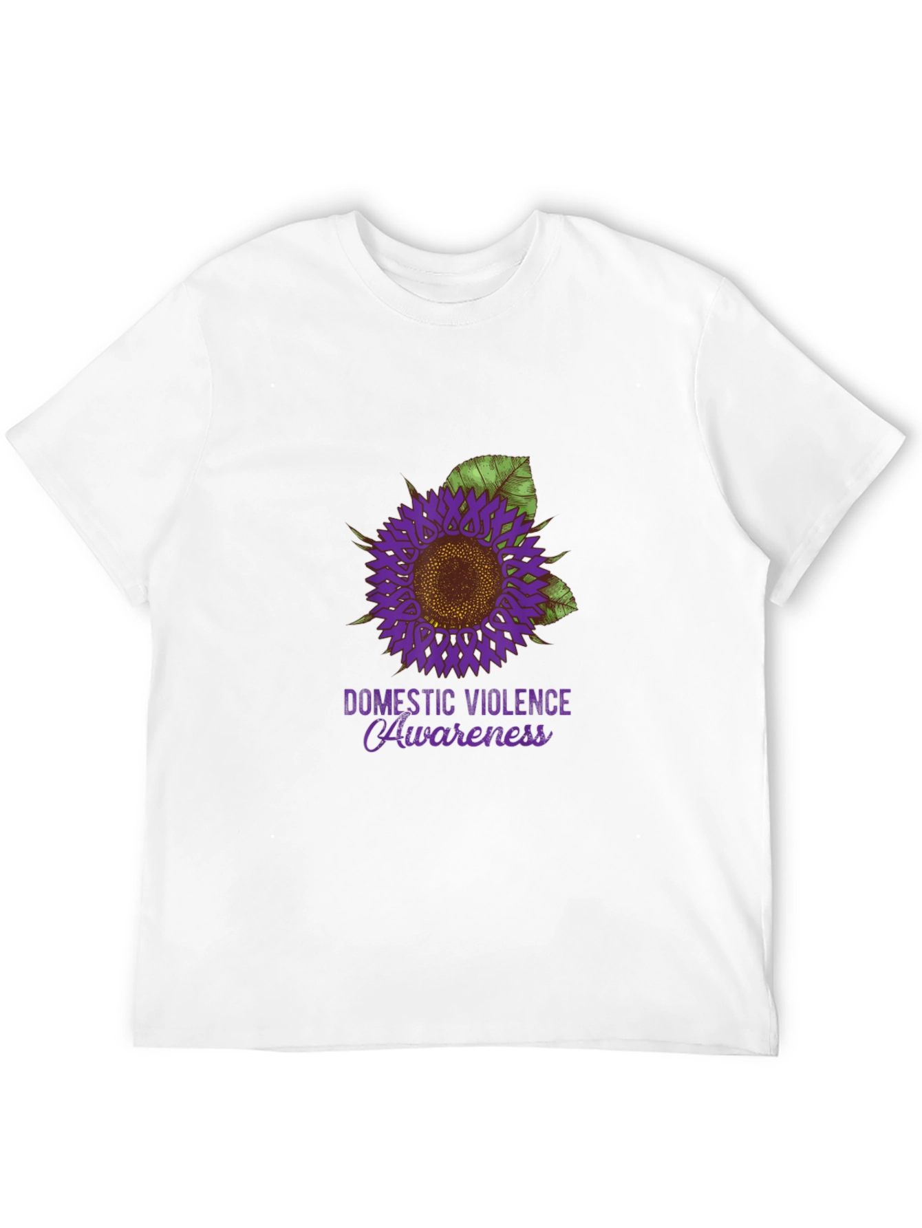 Domestic Violence Awareness T-Shirt with Sunflower Design