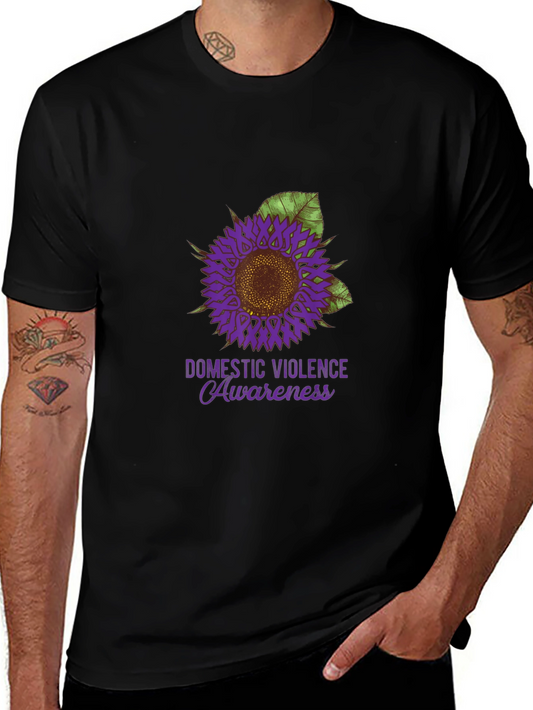 Domestic Violence Awareness T-Shirt with Sunflower Design