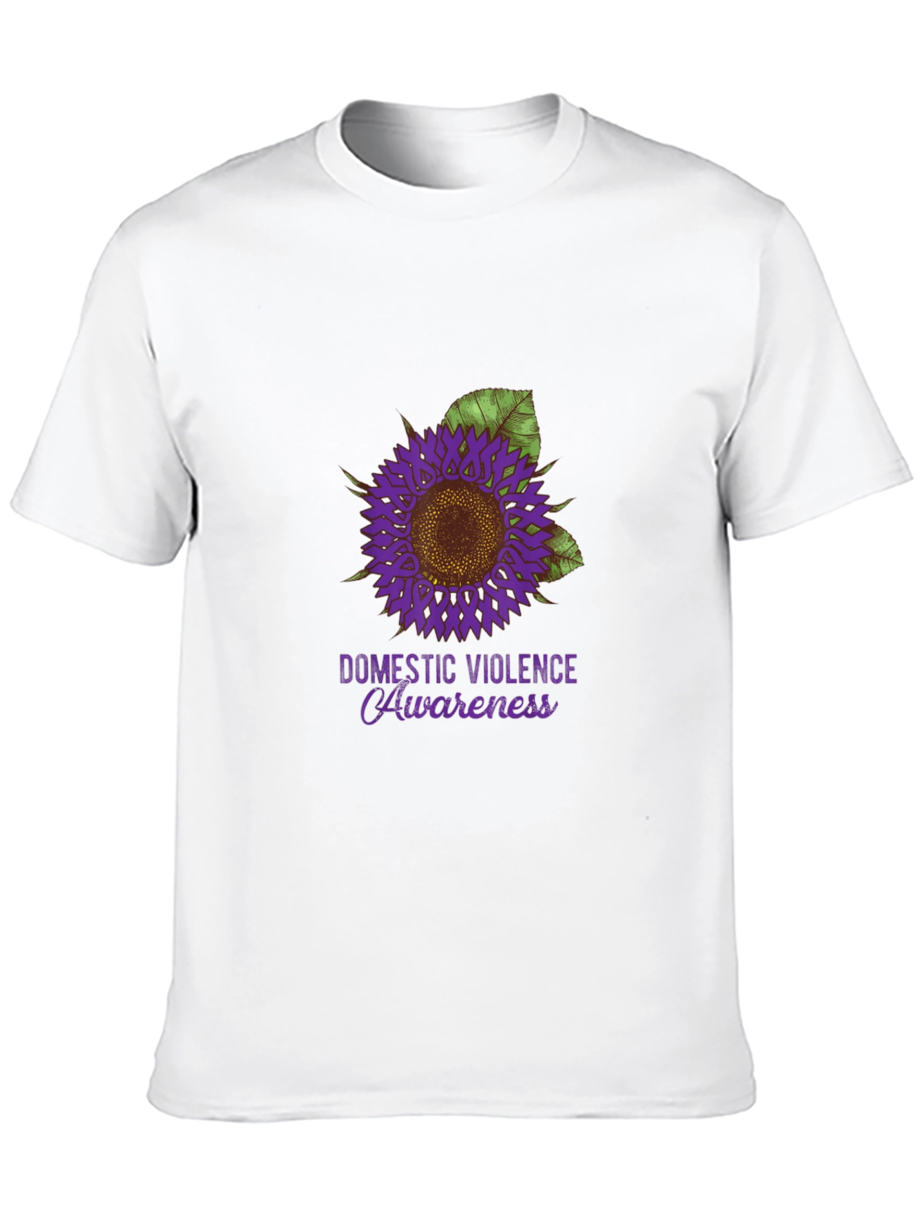 Domestic Violence Awareness T-Shirt with Sunflower Design