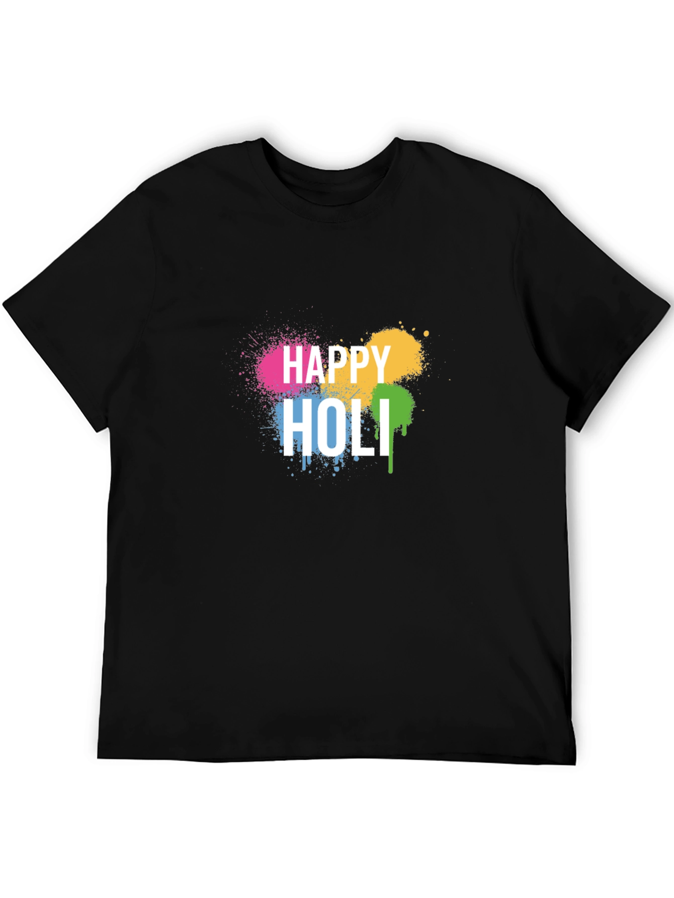 Happy Holi Black T-Shirt