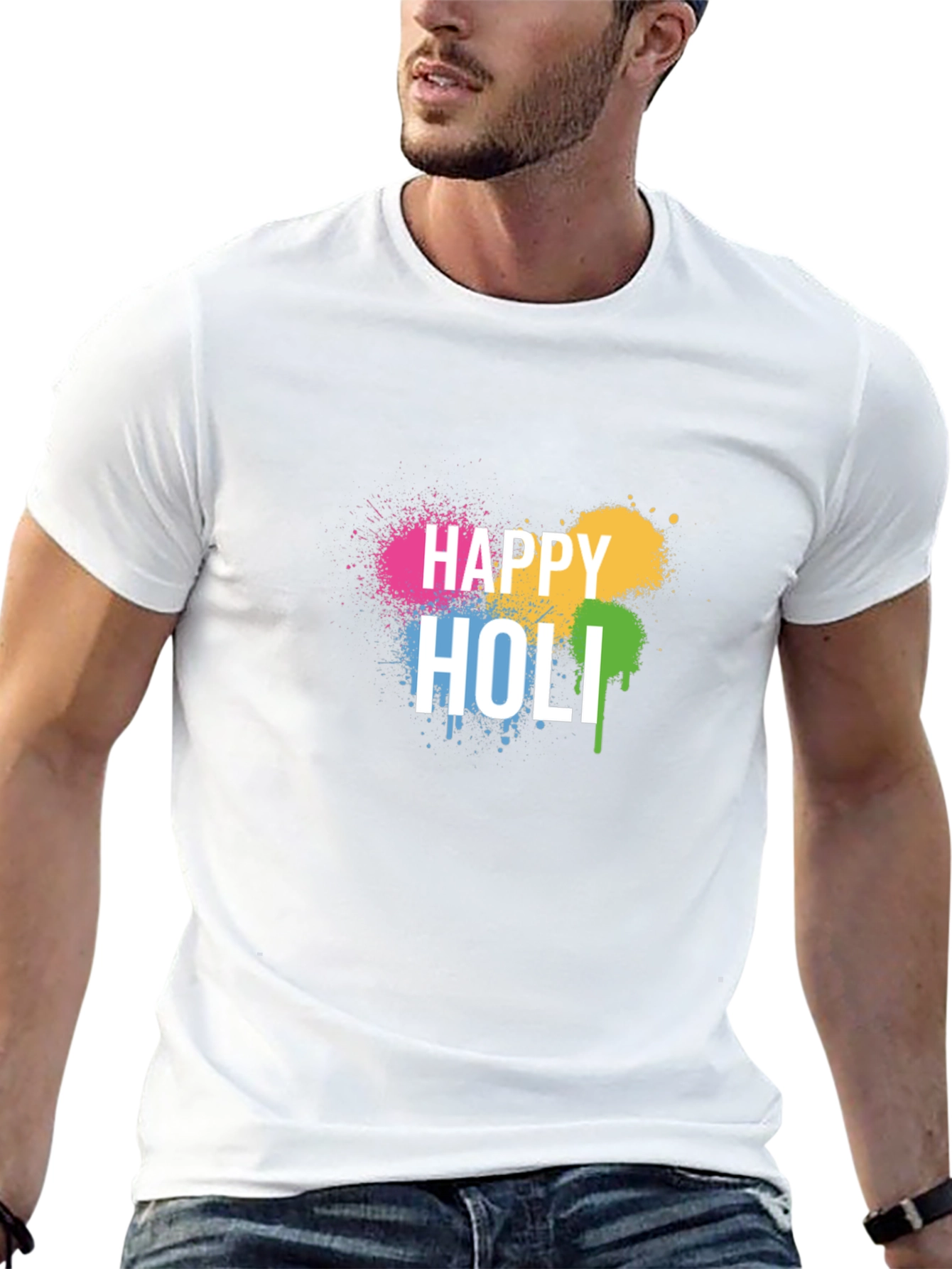 Happy Holi Black T-Shirt