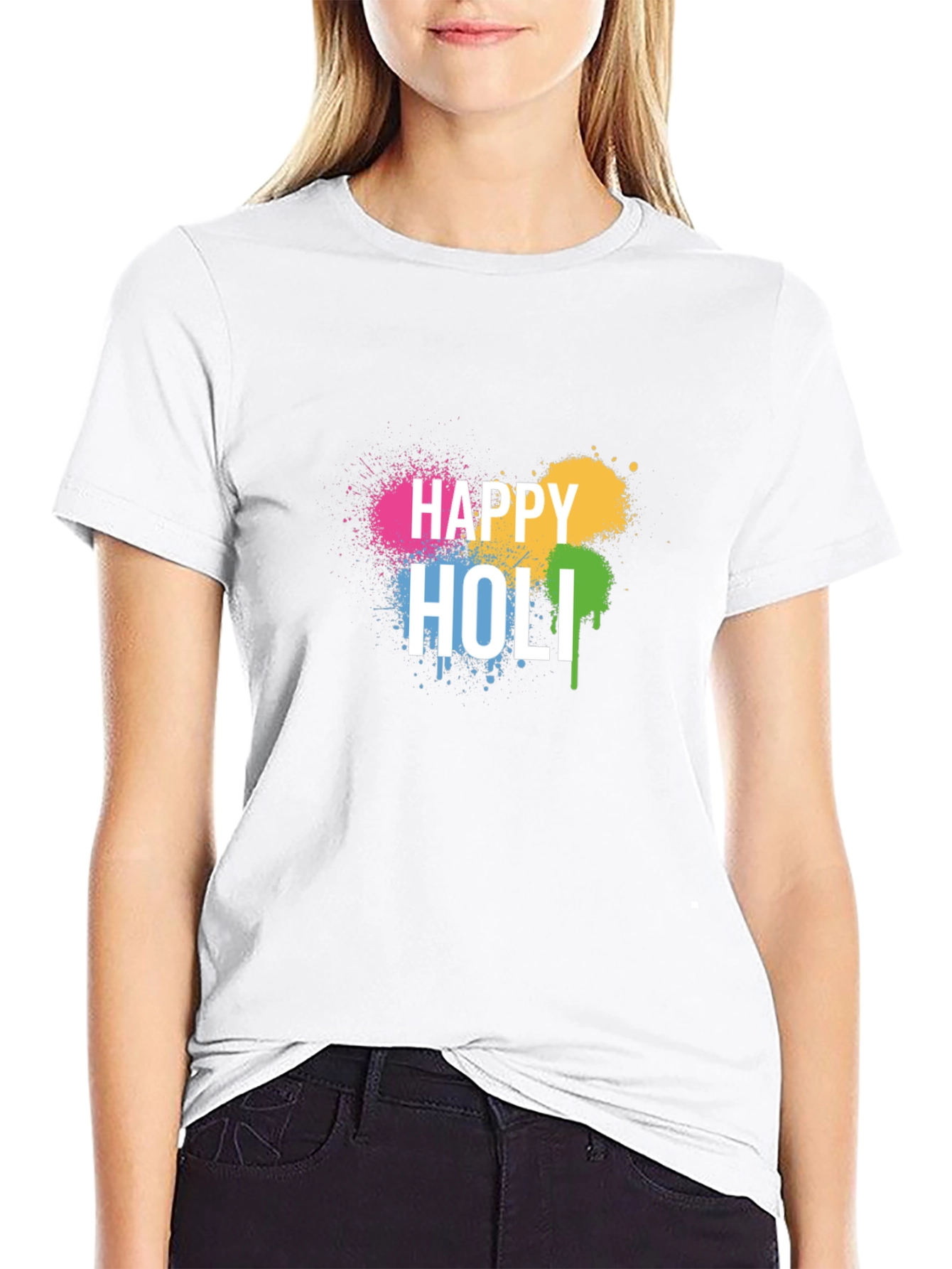 Happy Holi Black T-Shirt
