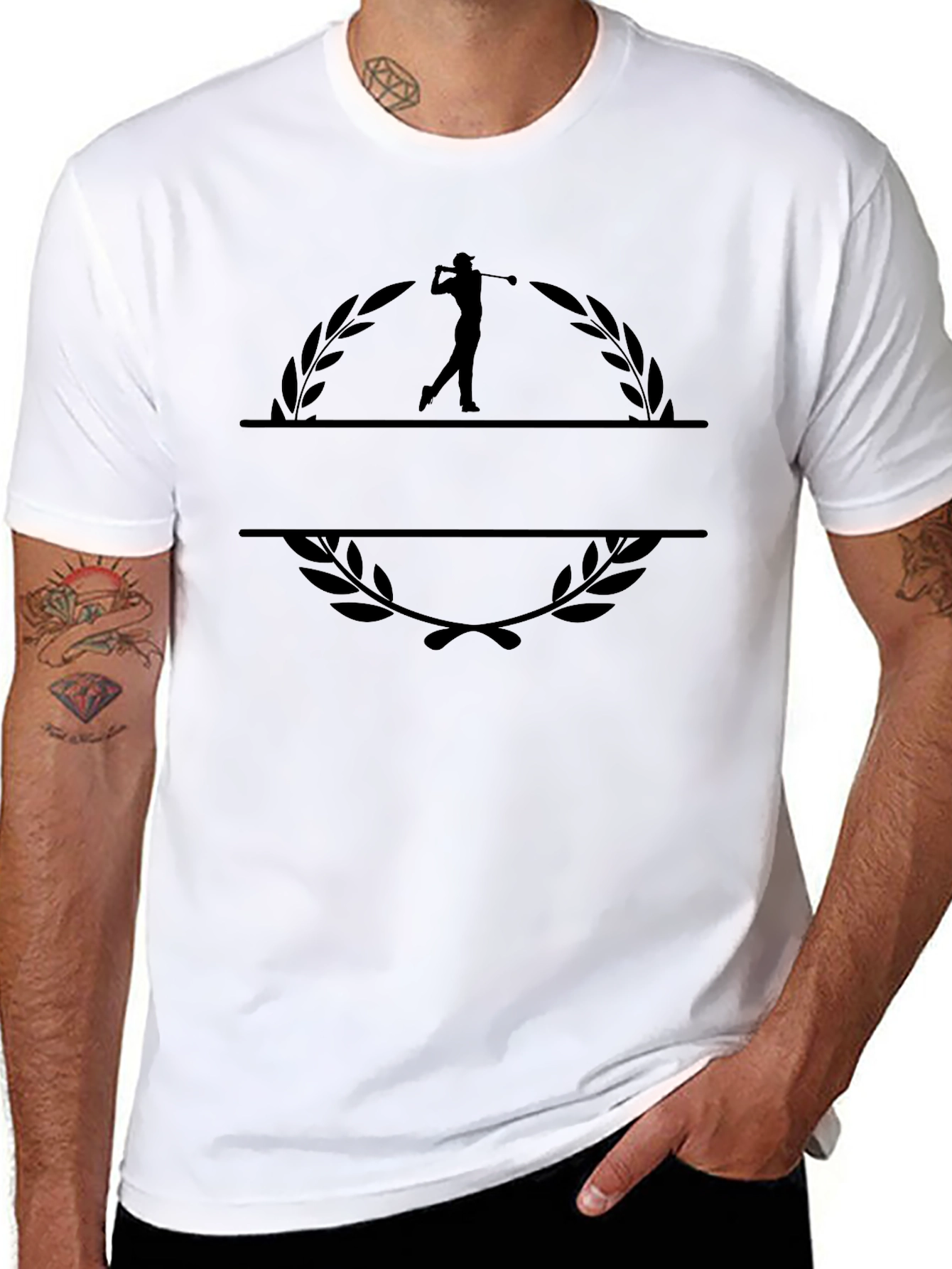 Golf Player Silhouette Black T-Shirt