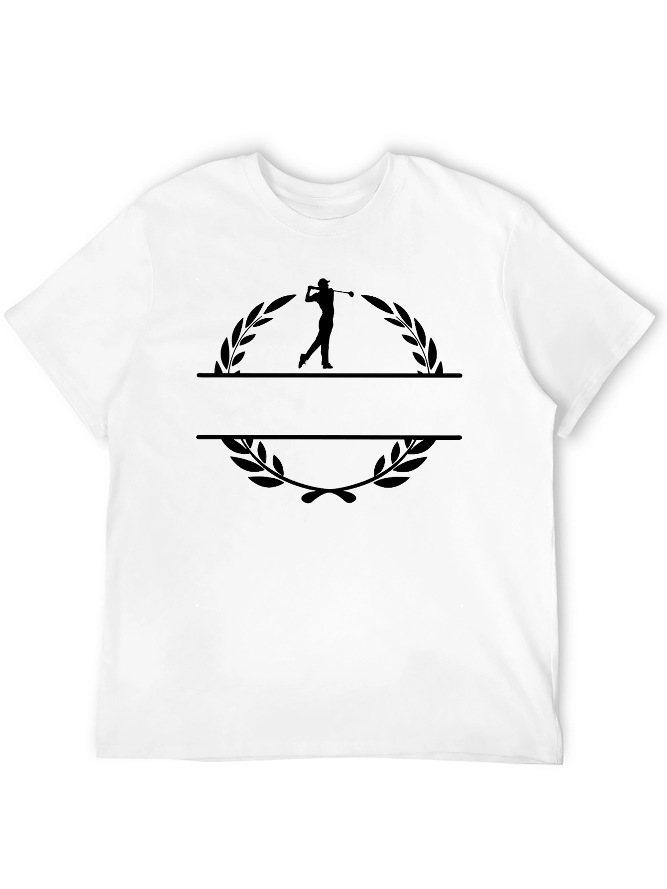 Golf Player Silhouette Black T-Shirt