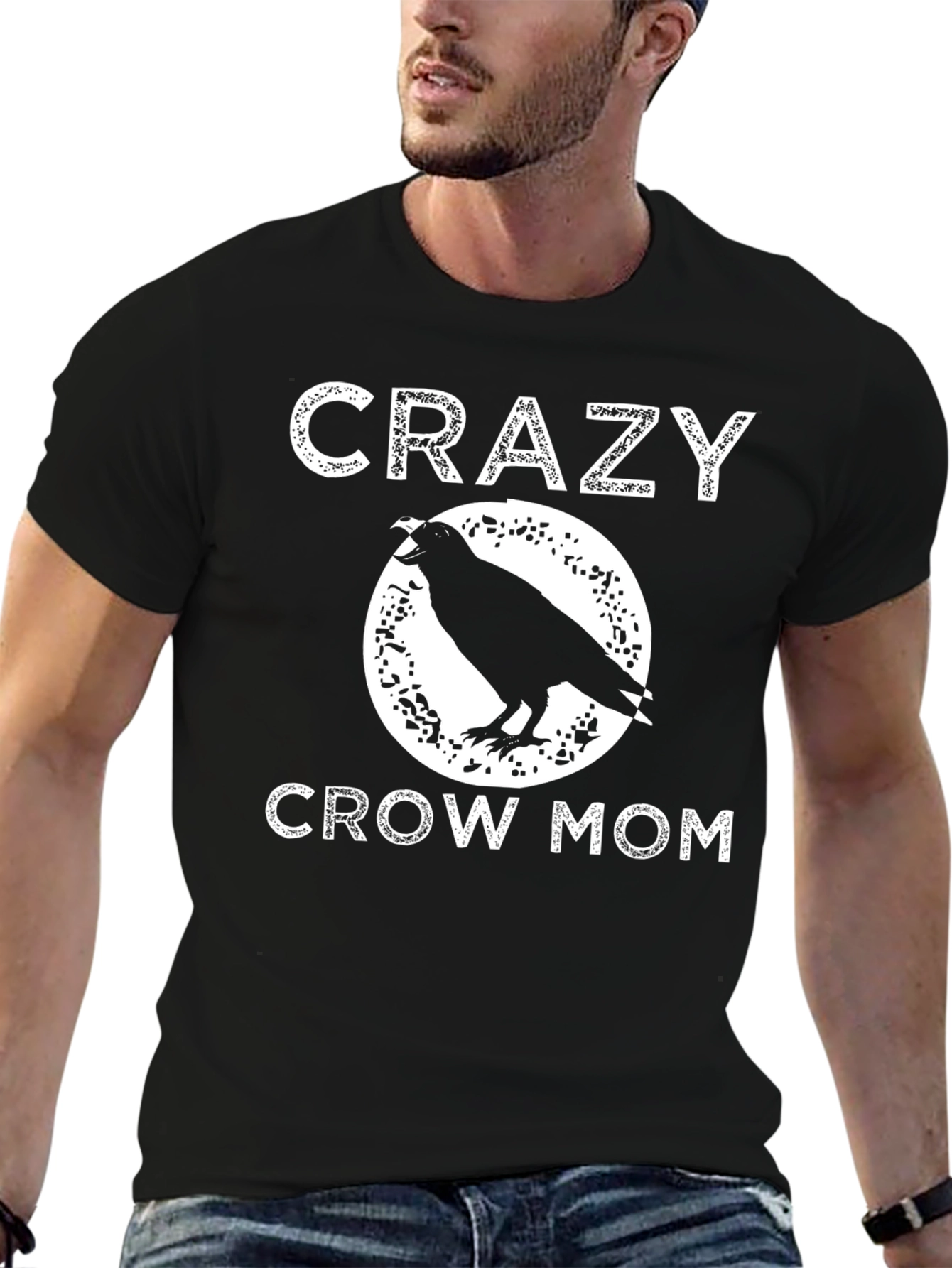 Crazy Crow Mom T-Shirt - Raven Graphic Tee
