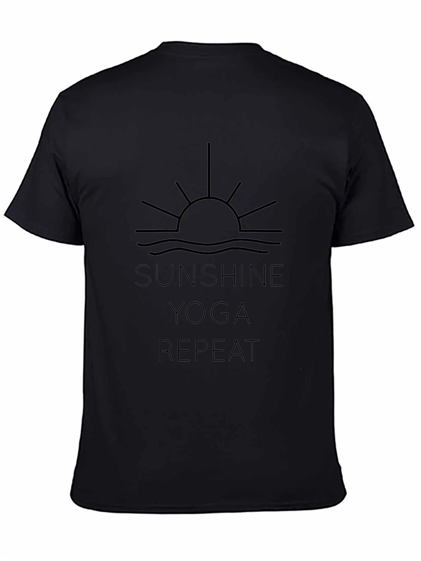 Sunshine Yoga Repeat Black Graphic Tee