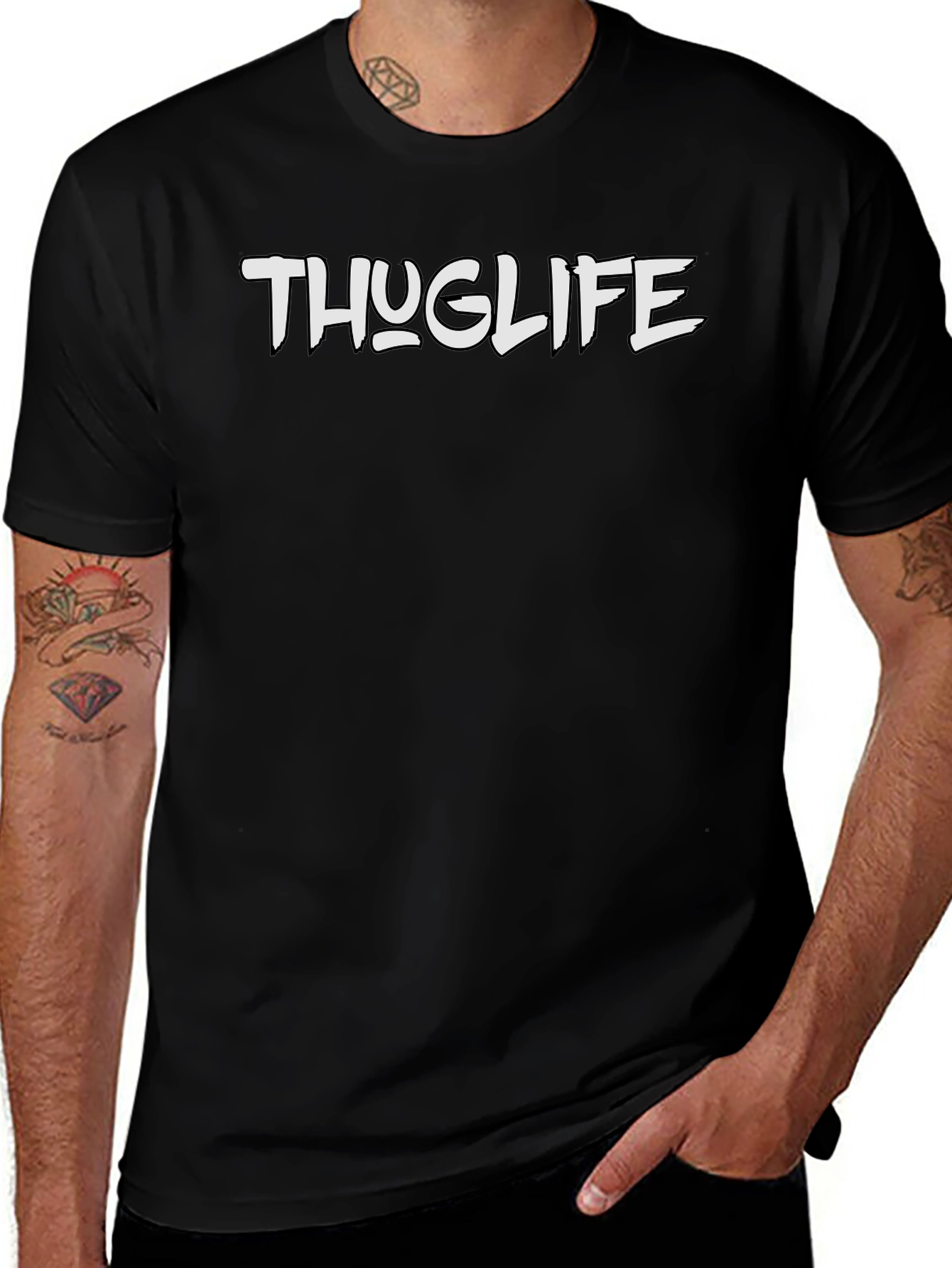 Thug Life Tee - Classic Black Graphic T-Shirt