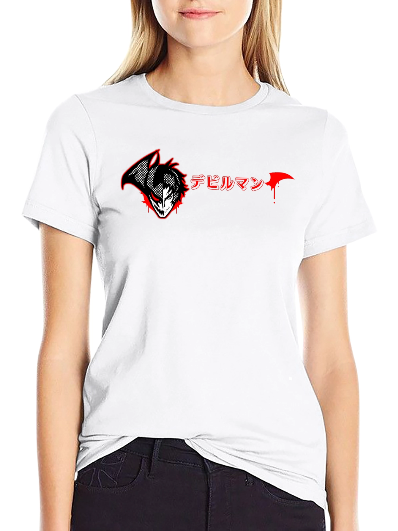 Devilman Anime Graphic Print Black T-Shirt