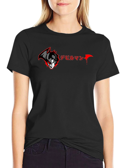 Devilman Anime Graphic Print Black T-Shirt