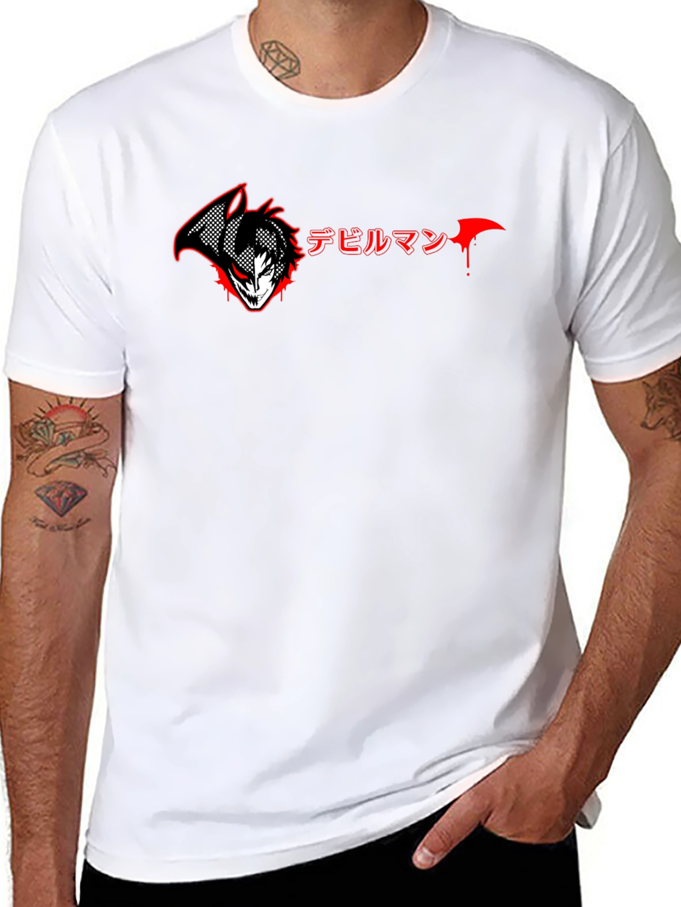 Devilman Anime Graphic Print Black T-Shirt