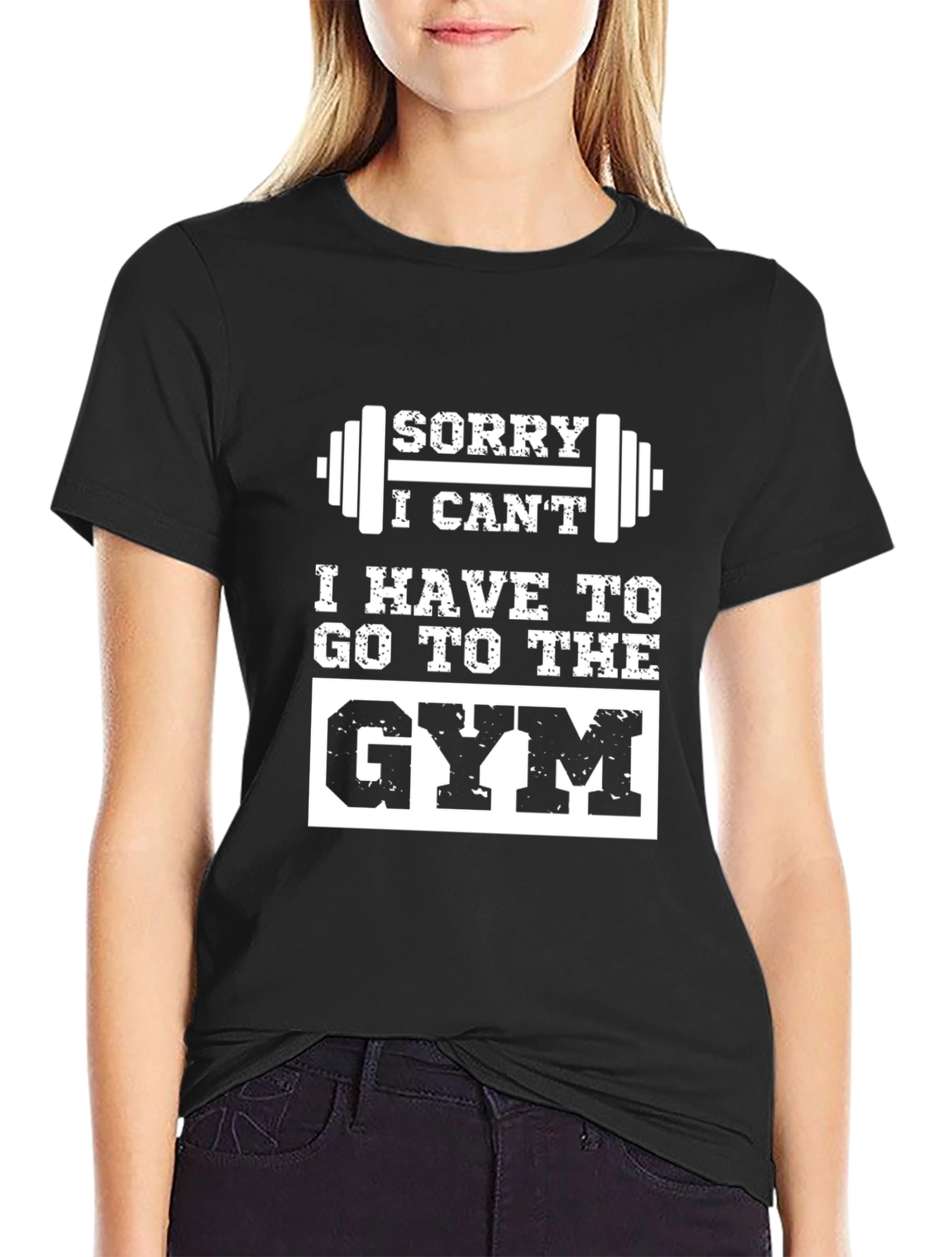 Sorry I Cant Gym Black T-Shirt