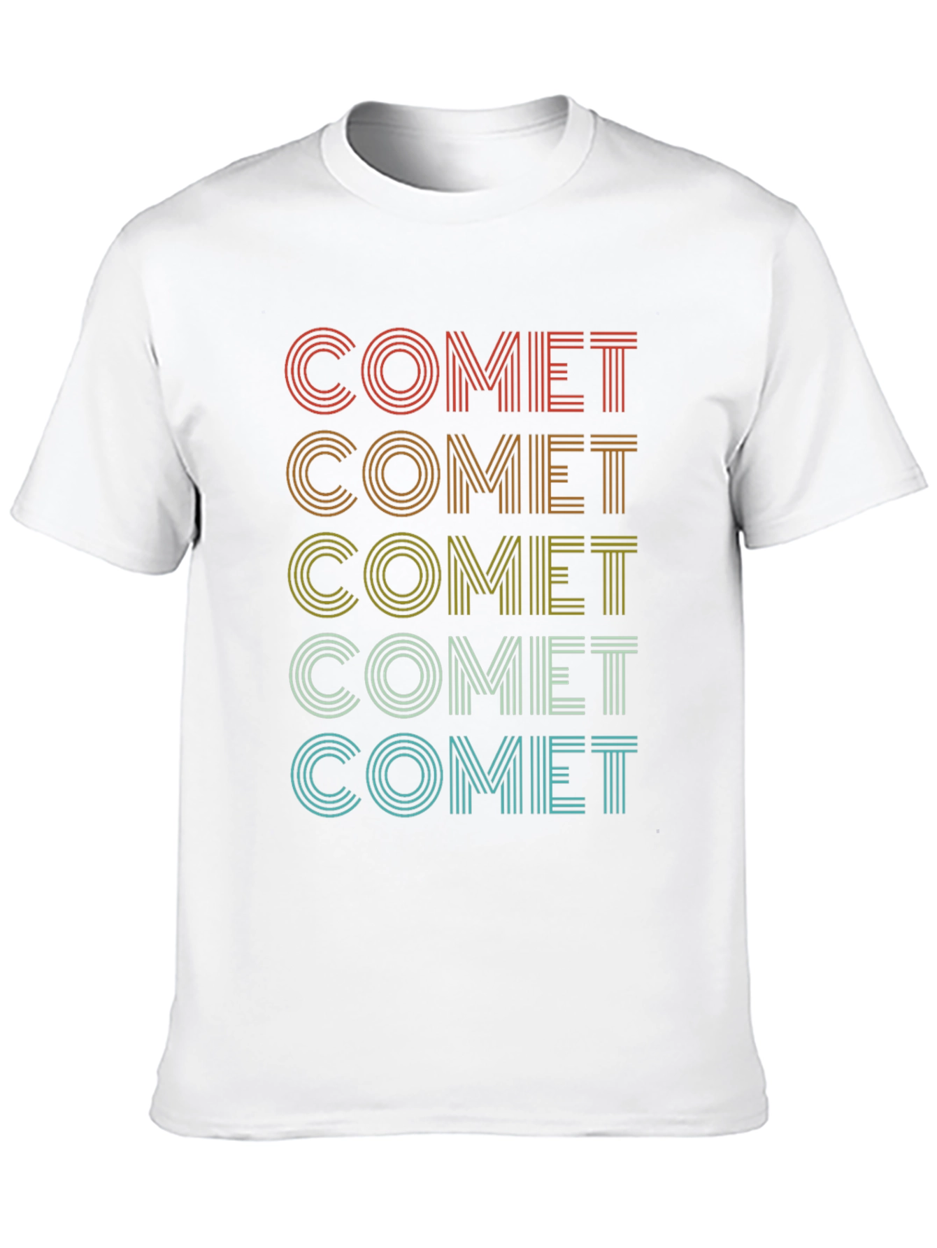 Retro Comet Graphic Print Black T-Shirt