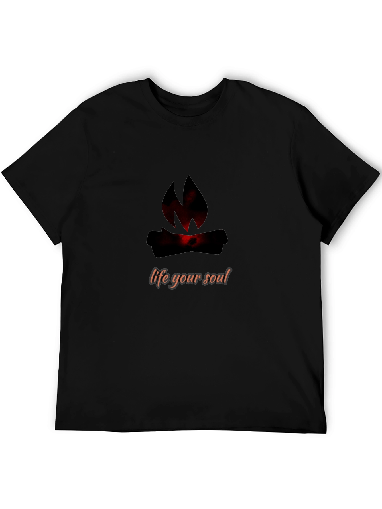 Soulful Fire Graphic Tee - Black Cotton
