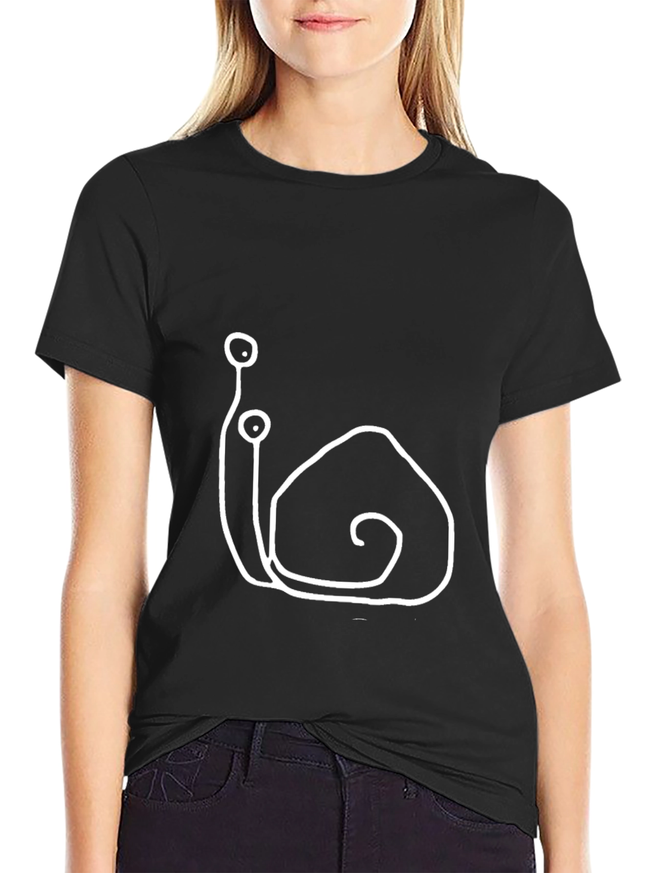Snail Graphic Tee - Black Casual T-Shirt